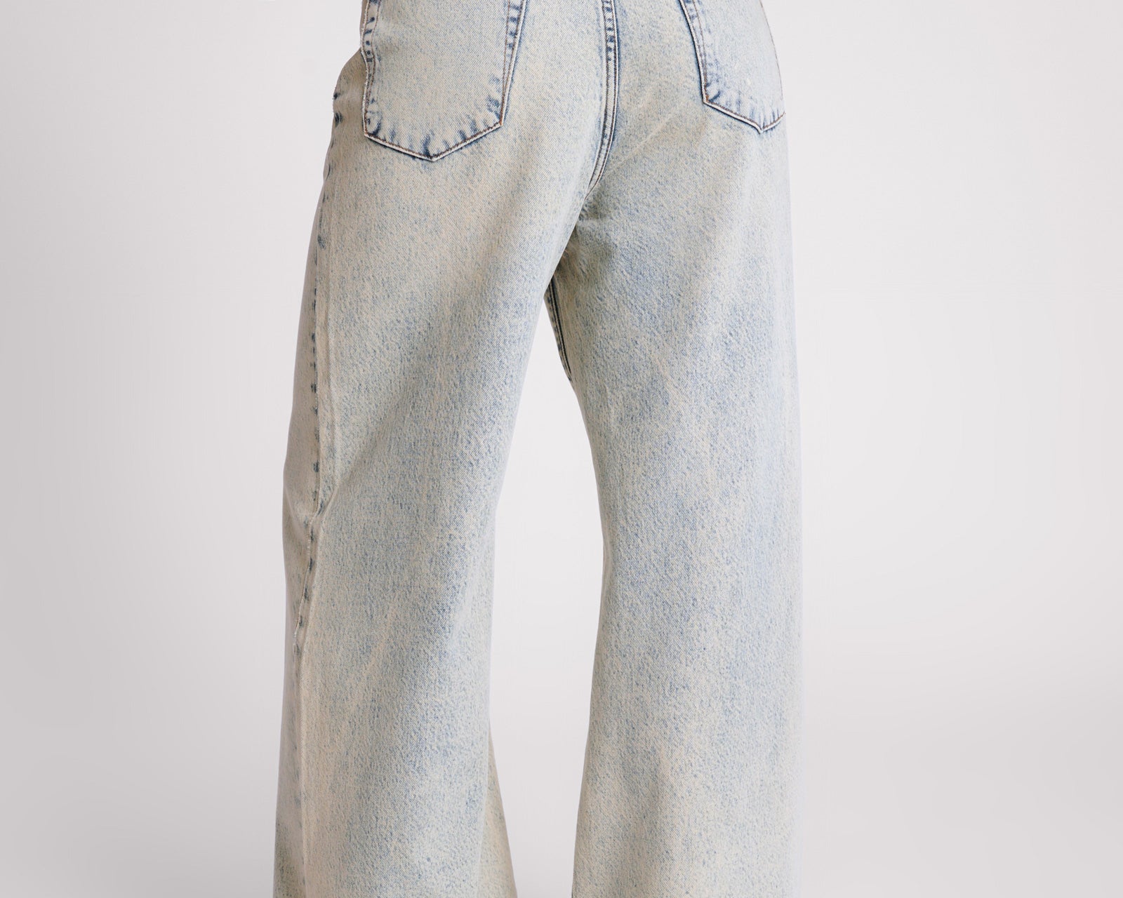 Love Machines Mid Waist Super Wide Leg Denim Jeans - Blue Dust