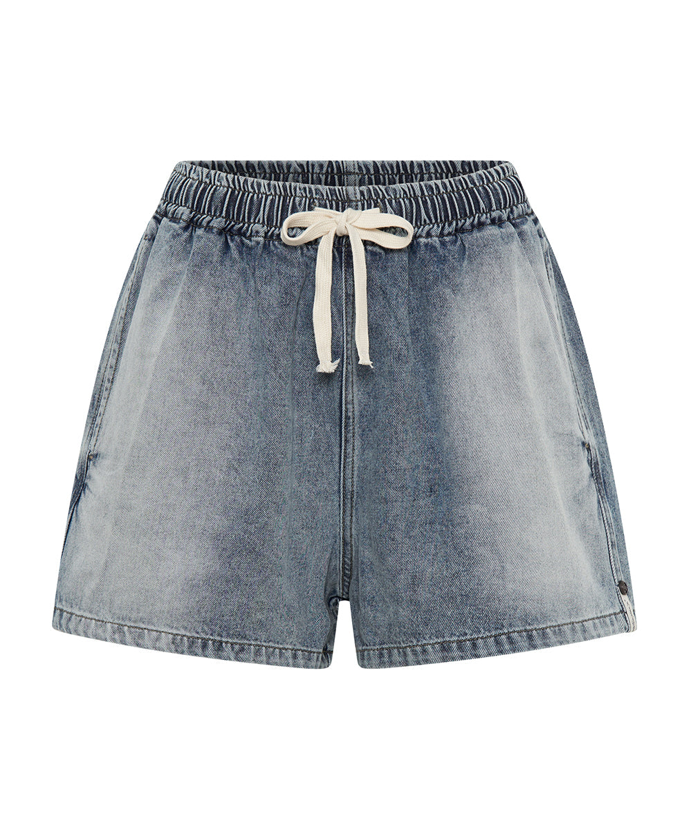 Boxer Low Waist Denim Shorts Blue Blossom One Teaspoon USA