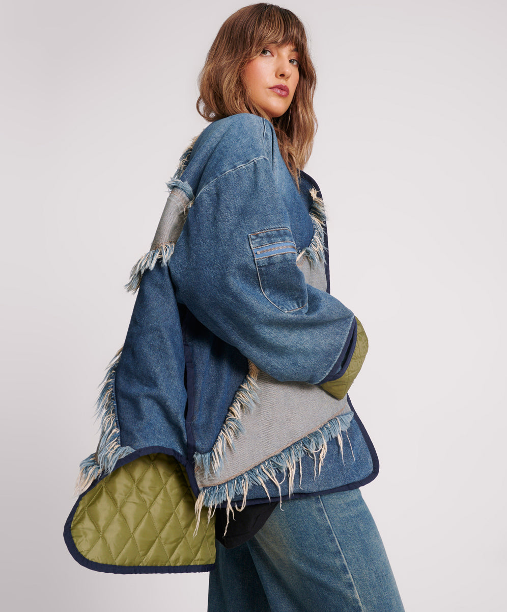 Products Star Denim Wadded Jacket - Light Memphis Blue
