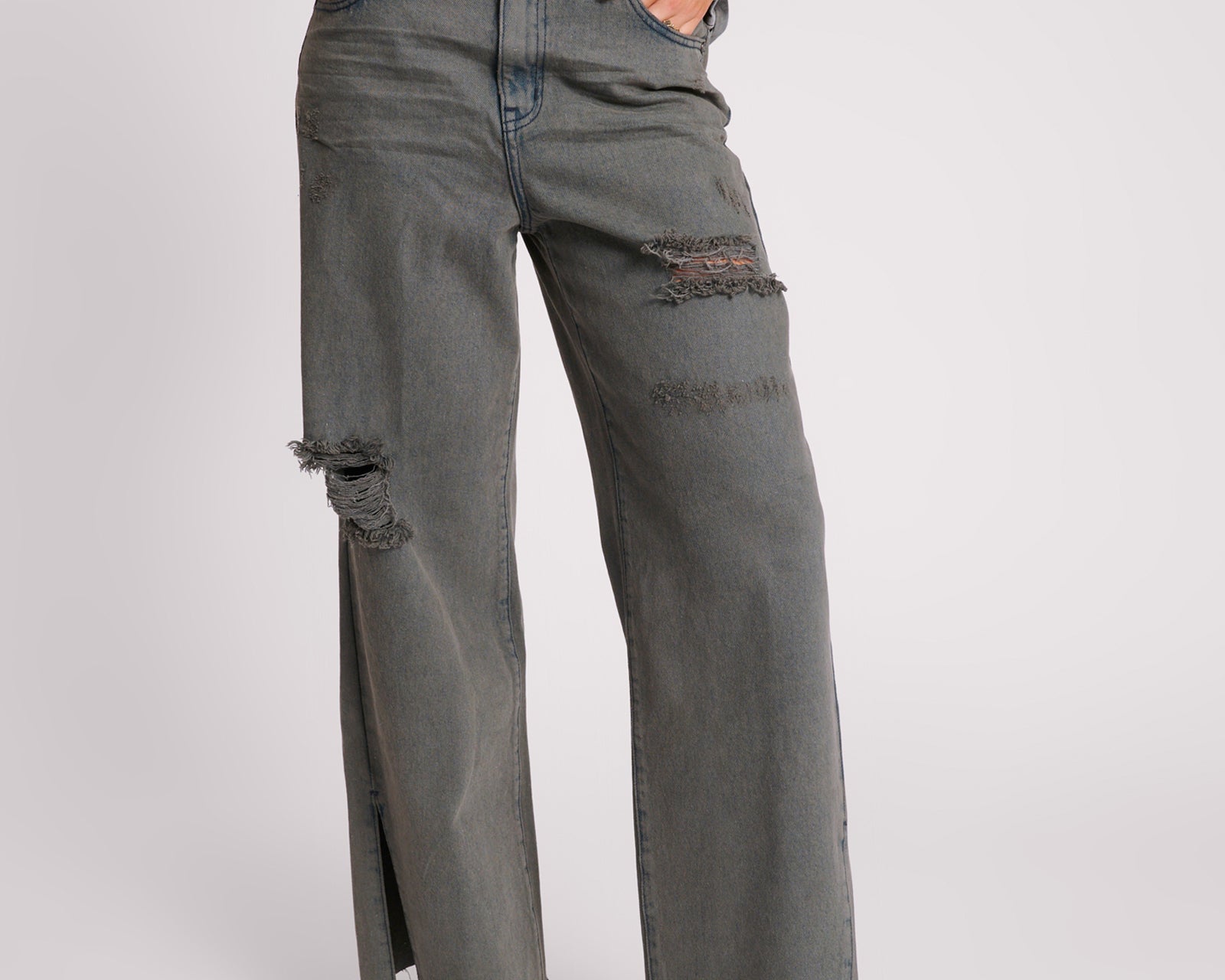 Billie Low Slung Straight Leg Mid Waist Denim Jeans - Storme