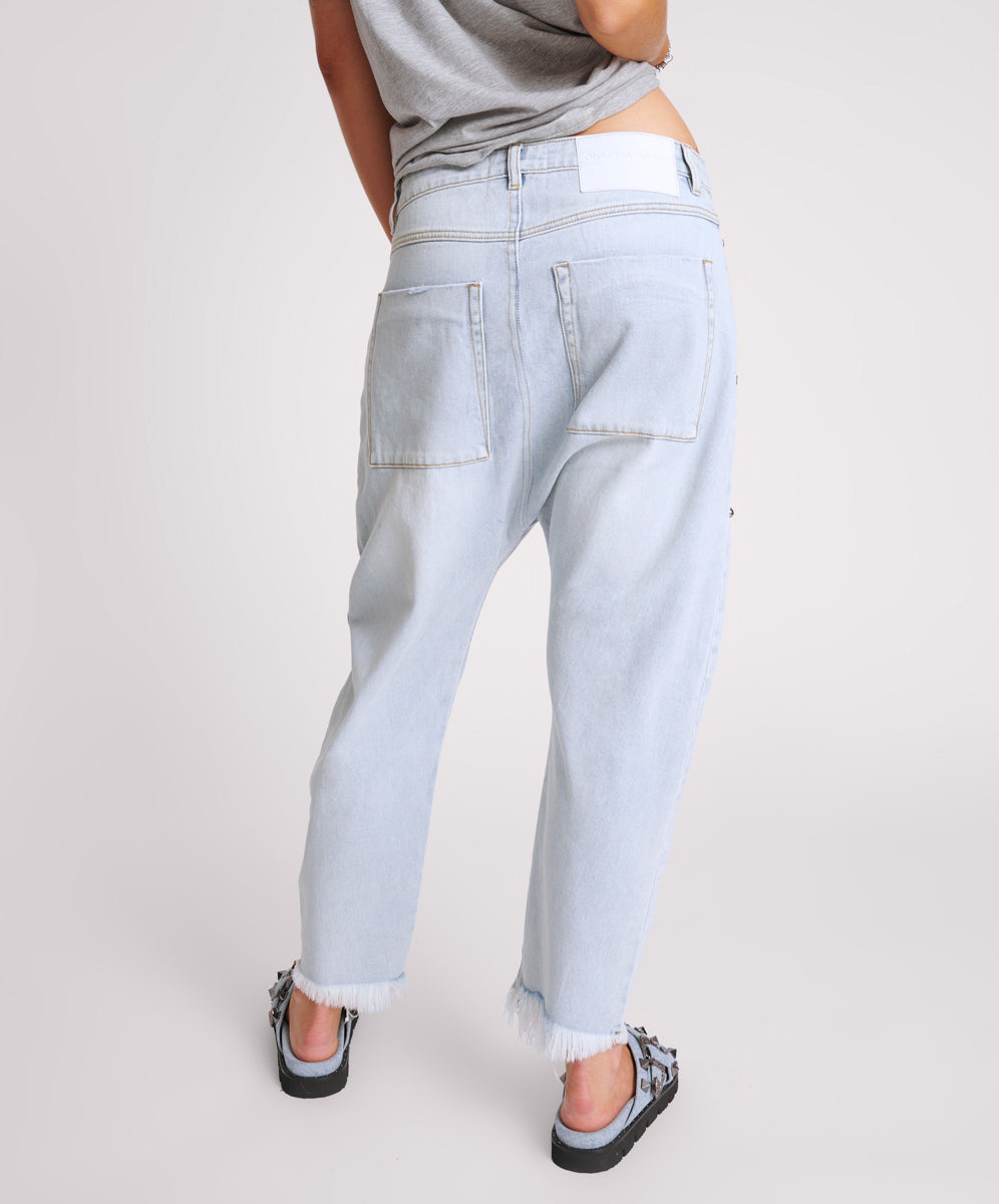Hustler Studded Sinners Drop Crotch Boyfriend Jeans | One