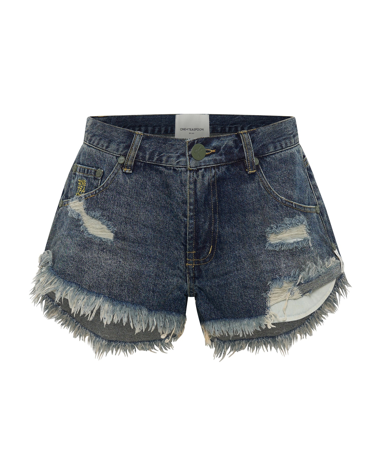 Dukes Low Waist Denim Shorts - Used Blue