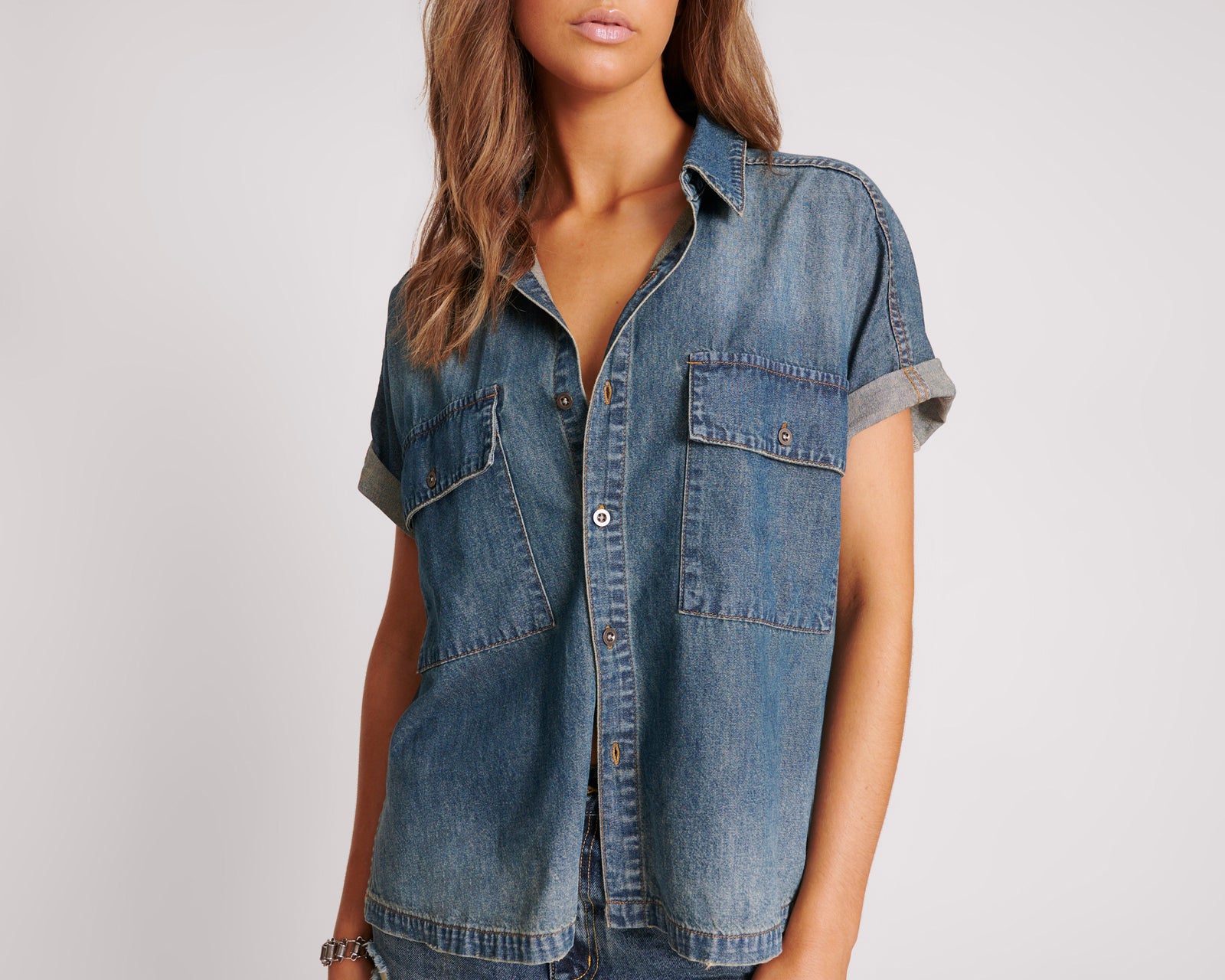 Daria Denim Shirt - Used Blue