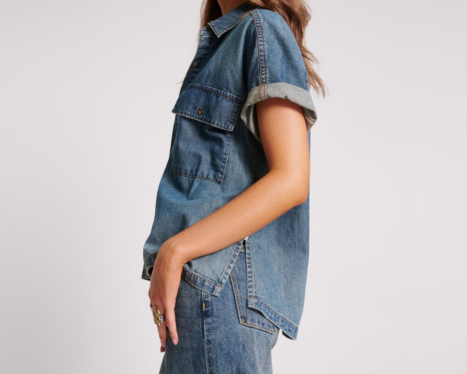 Daria Denim Shirt - Used Blue