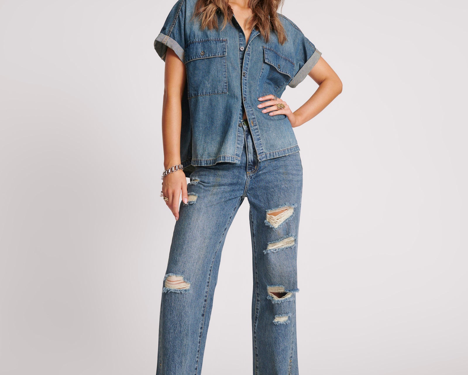 Daria Denim Shirt - Used Blue