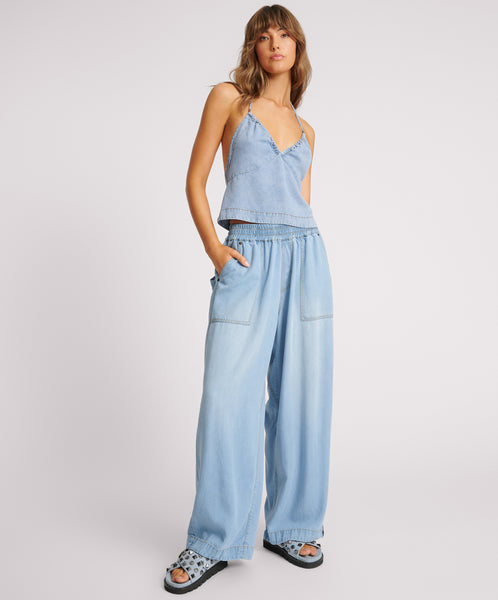 Tencel Parachute Pants - Soft Blue | One Teaspoon USA