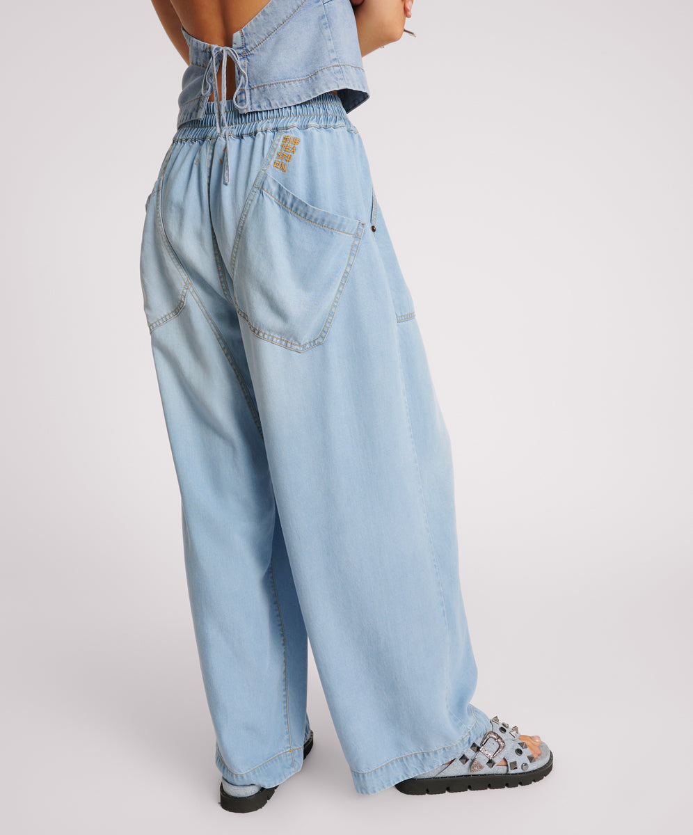 Tencel Parachute Pants - Soft Blue | One Teaspoon USA