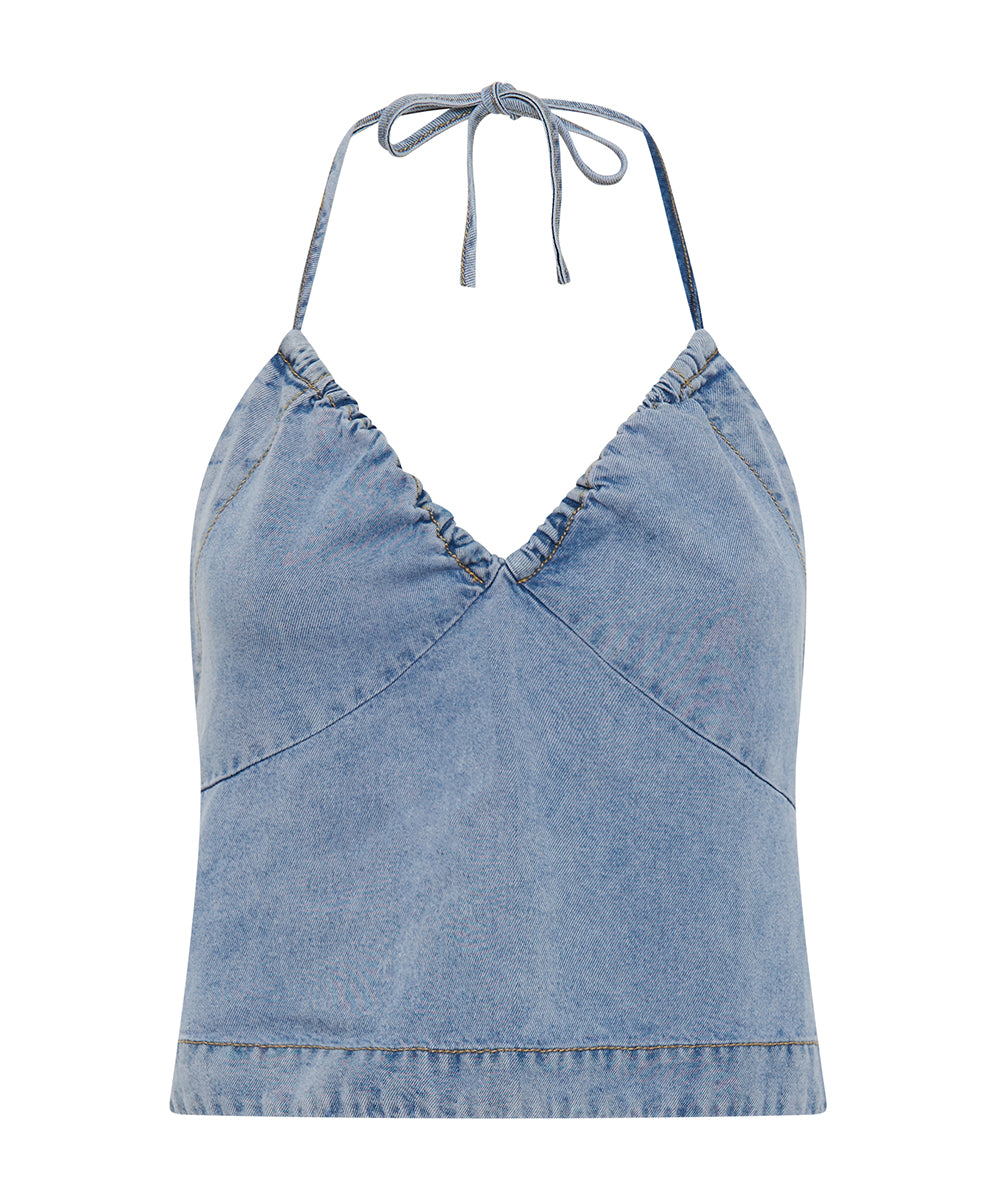 Products Tencel Halter Top - Soft Blue