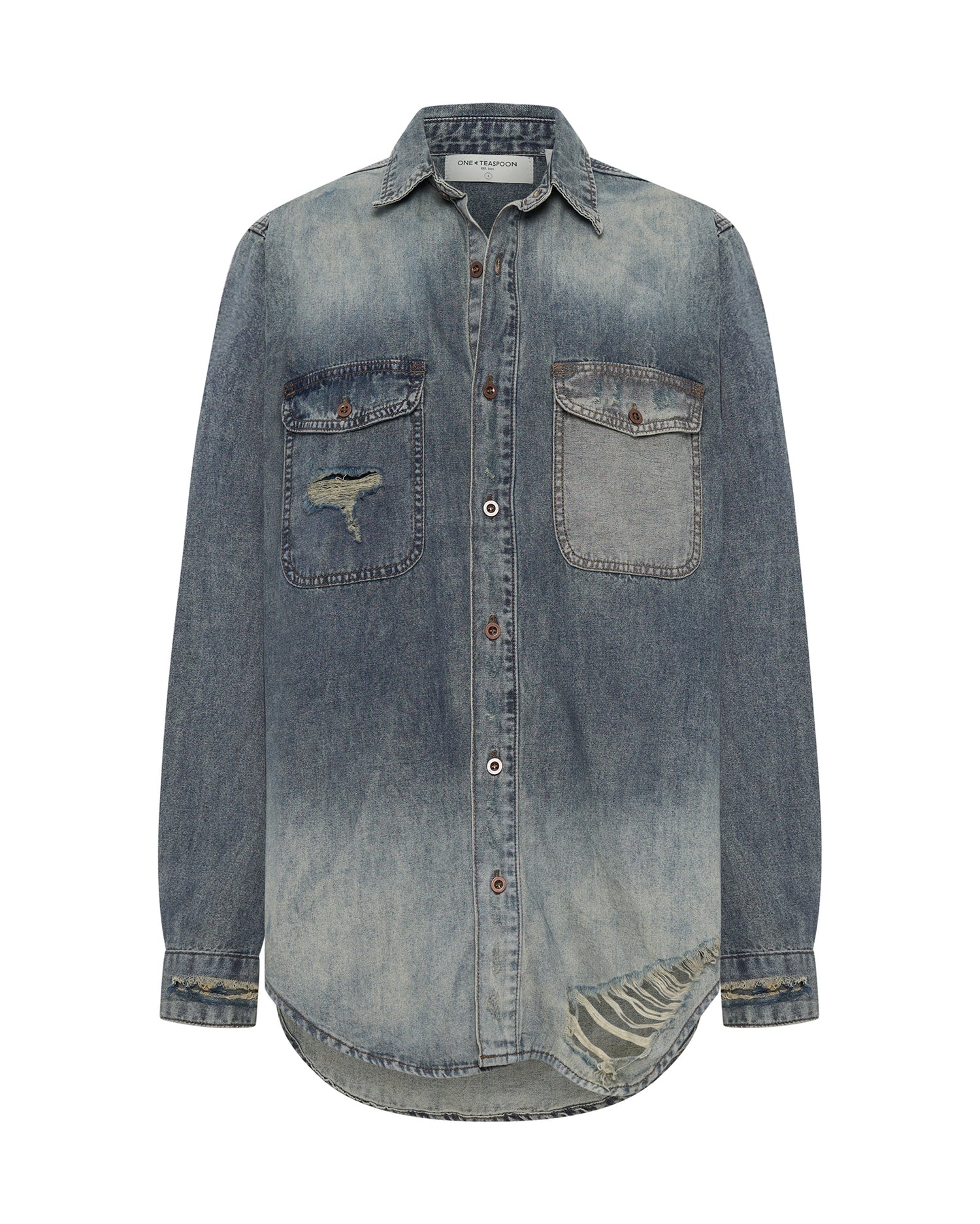 Women's Shirts Everyday Denim Shirt - Dirty Blue