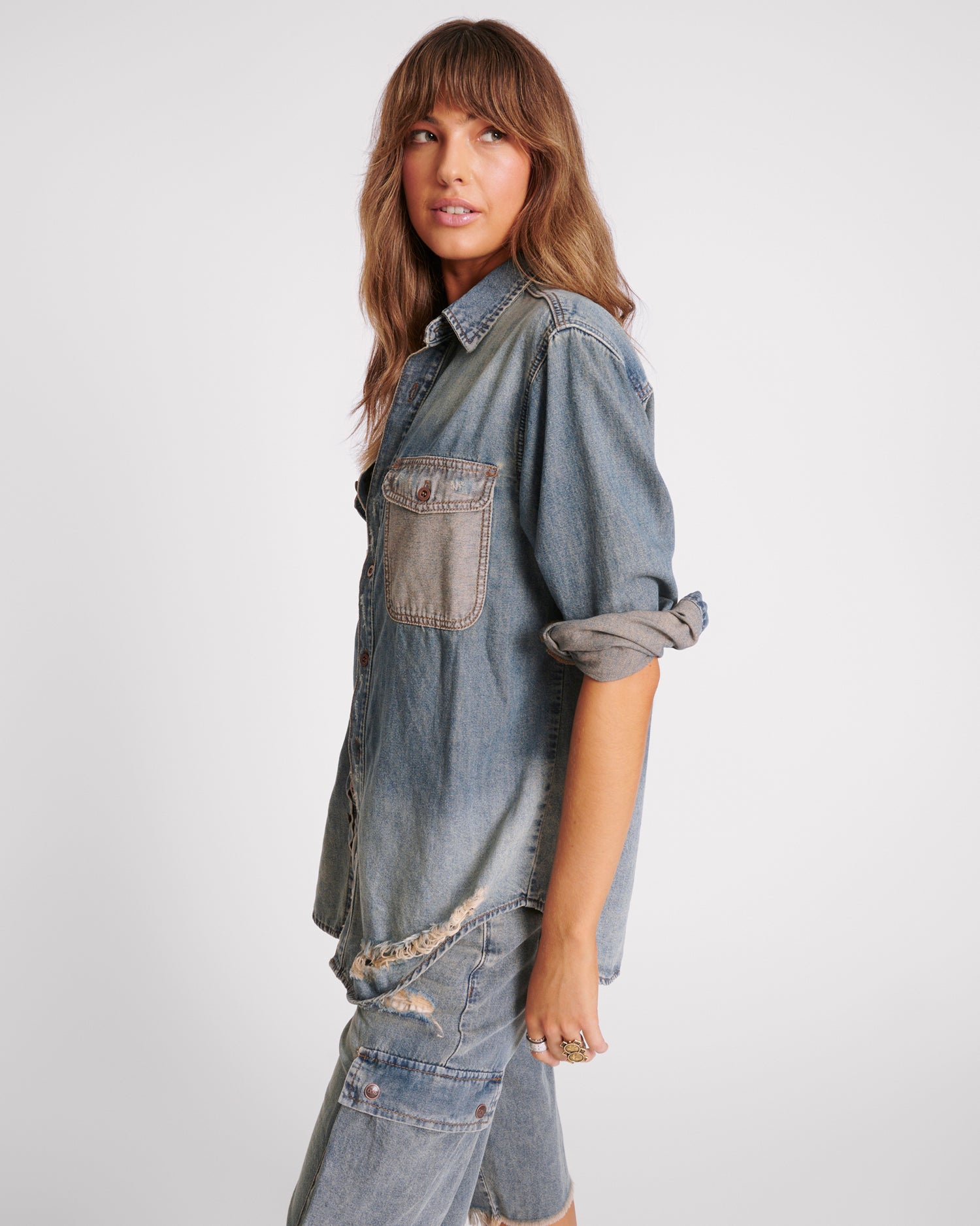 Women's Shirts Everyday Denim Shirt - Dirty Blue