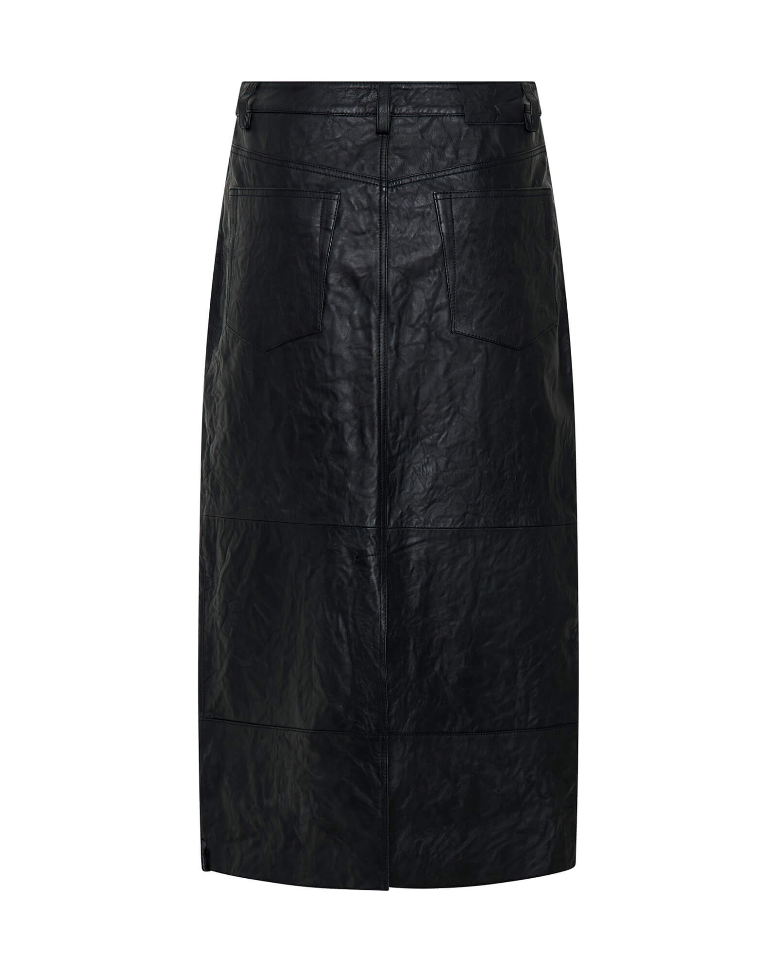 Cassidy Leather Column Midi Skirt - Black | One Teaspoon USA