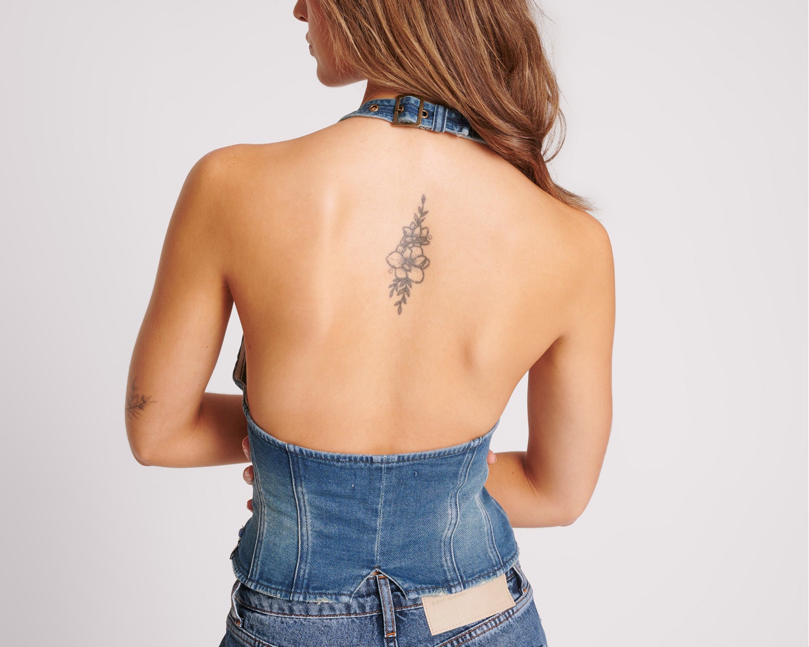 Denim Halter Top - Gritty Blue