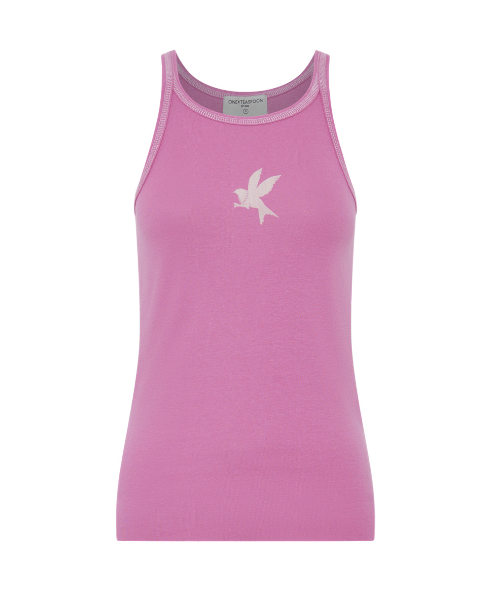 Products Wild Orchid One Teaspoon Fine Rib Singlet - Wild Orchid