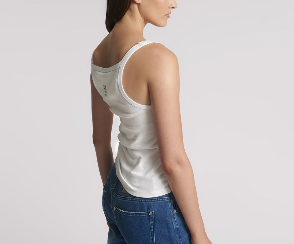 One Teaspoon Fine Ribbed Singlet - White