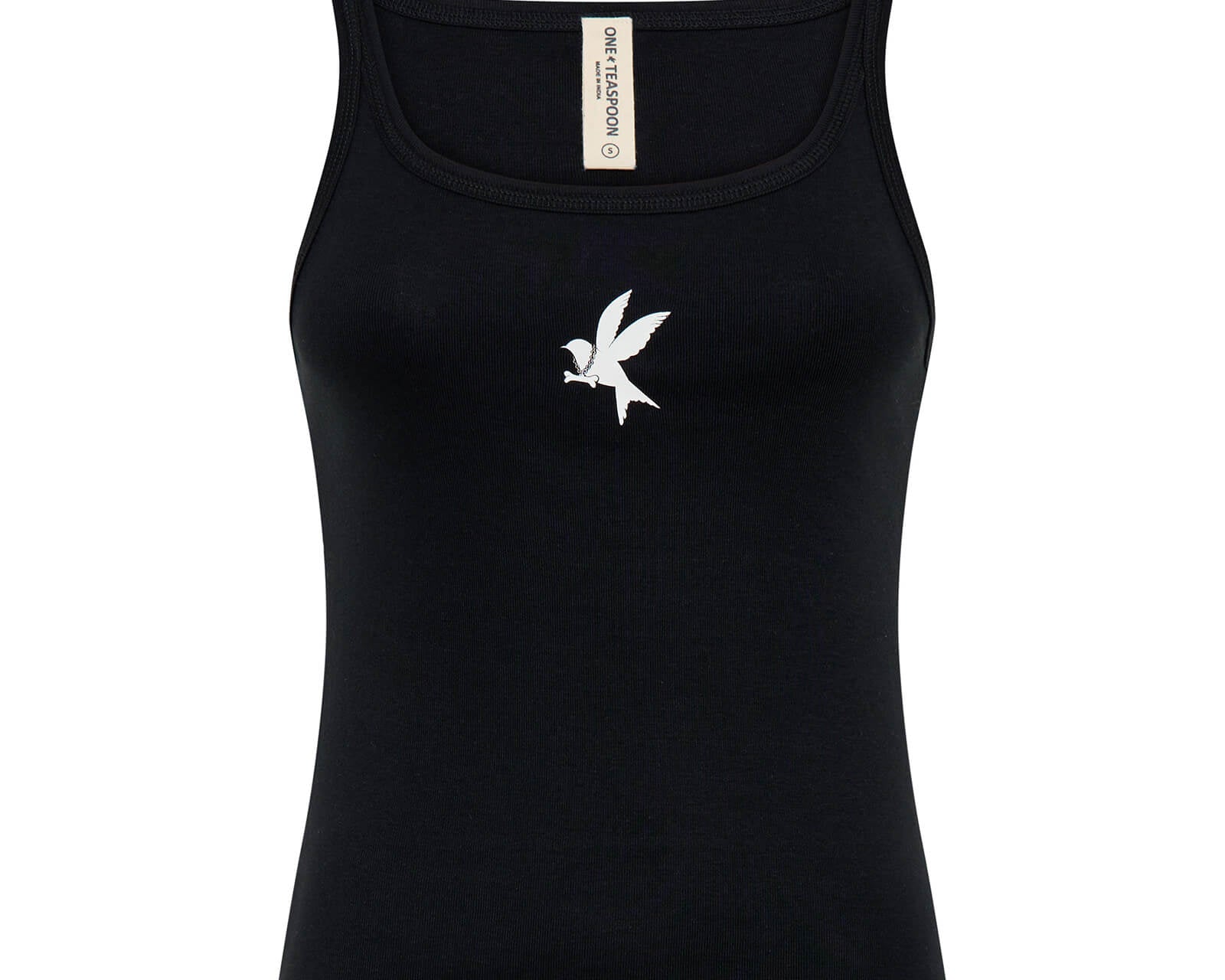 One Teaspoon Fine Ribbed Singlet - Black
