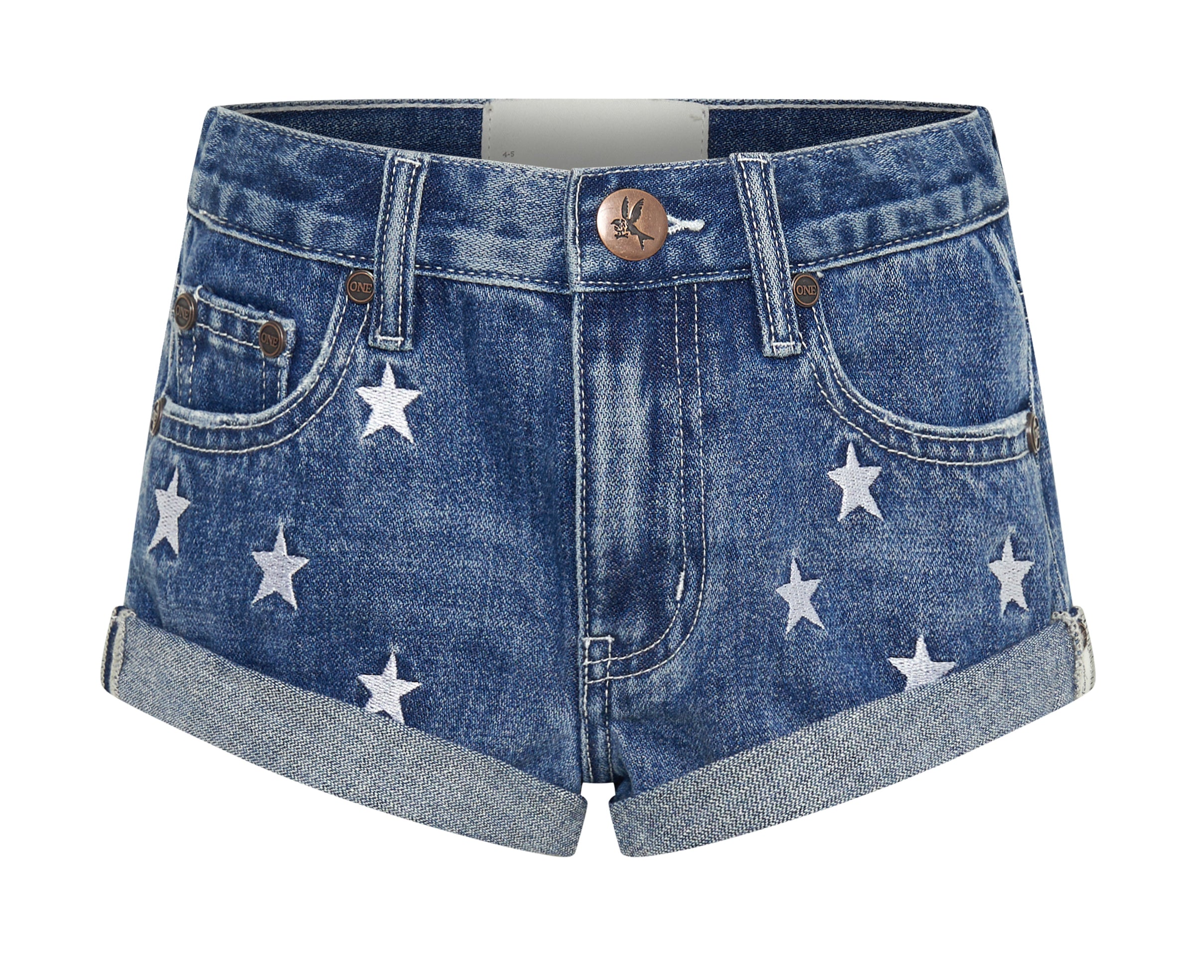 Kids Bandits Low Waist Denim Shorts - Pacifica Blue