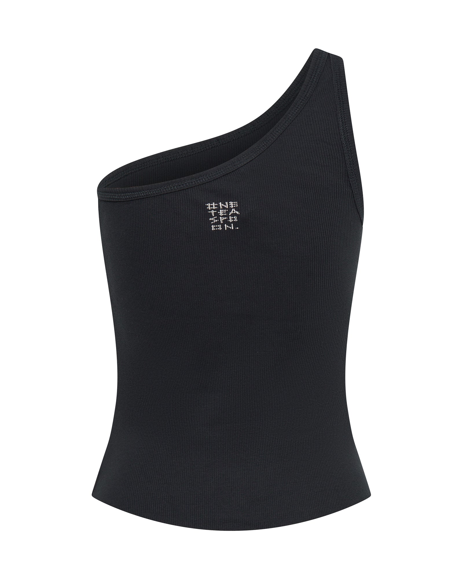 Asymmetrical Rib Tank Top - Washed Black | One Teaspoon USA