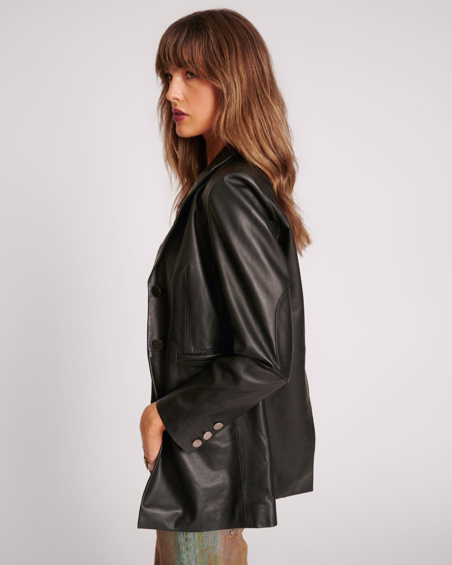 Products BLACK LEATHER BLAZER