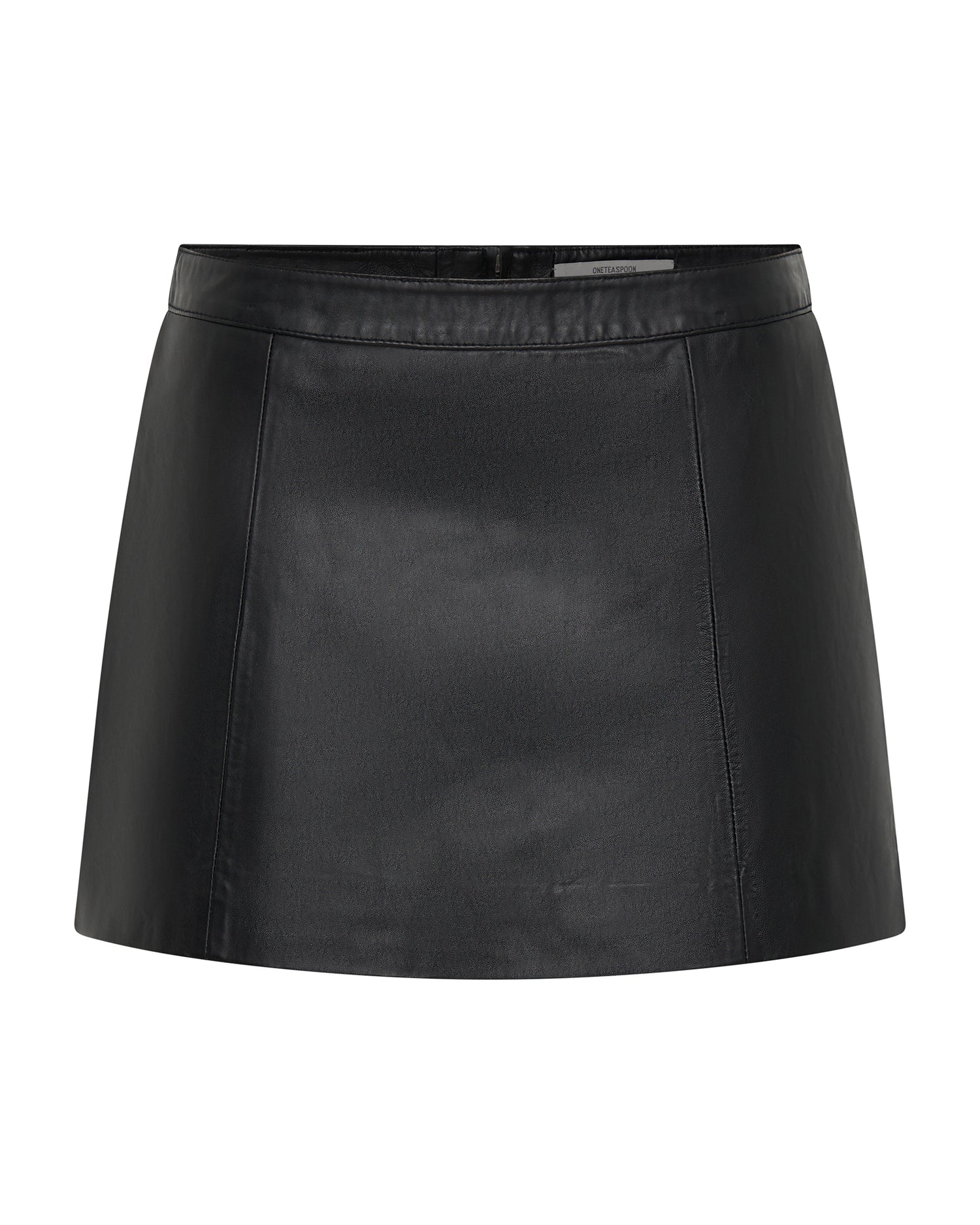A-Line Leather Mini Skirt - Black