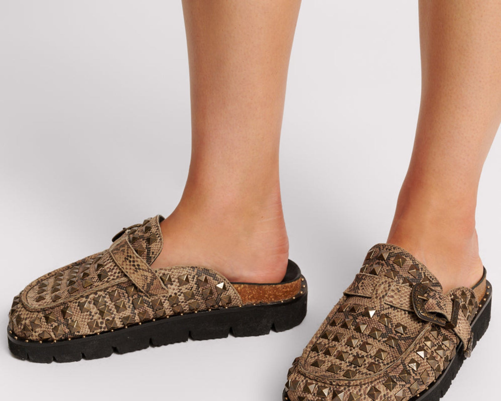 Studded Phoenix Slides - Snake