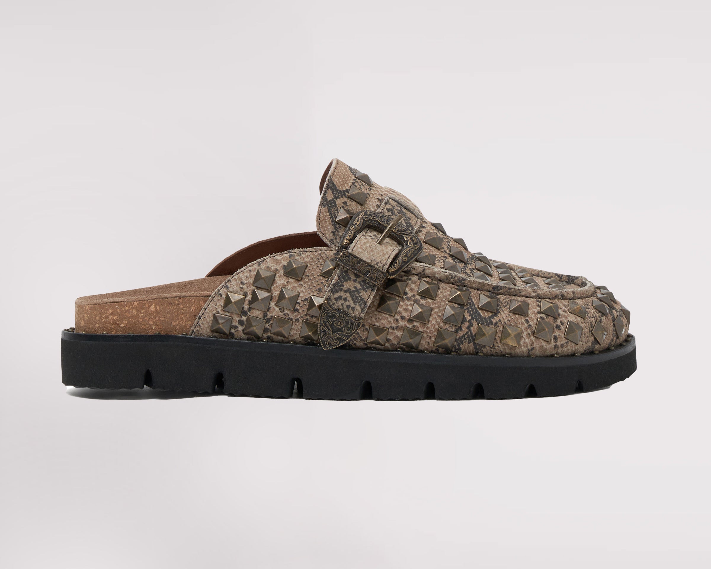 Studded Phoenix Slides - Snake