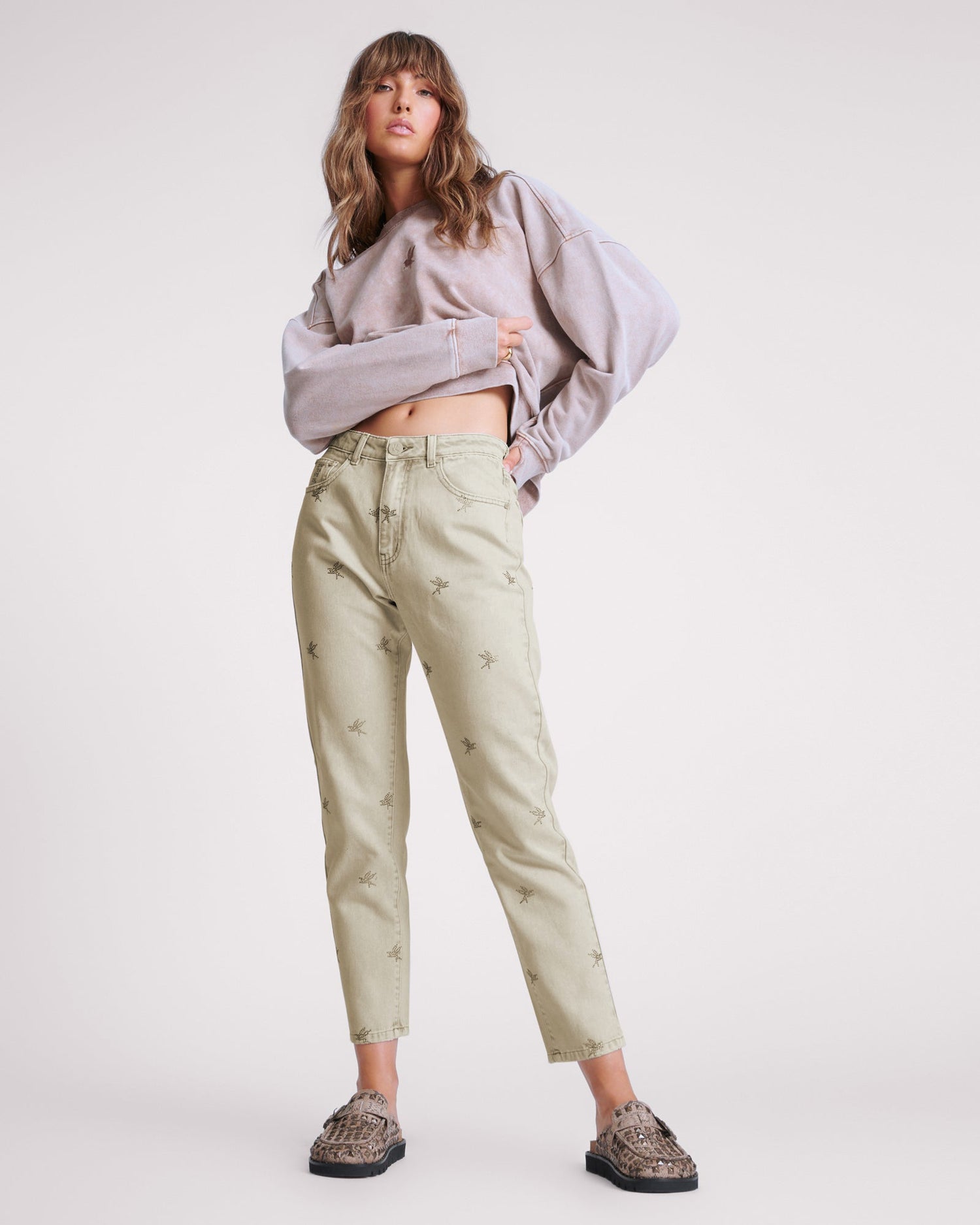 Legends Jeans Legends High Waist Straight Leg Denim Jeans - Antique Khaki
