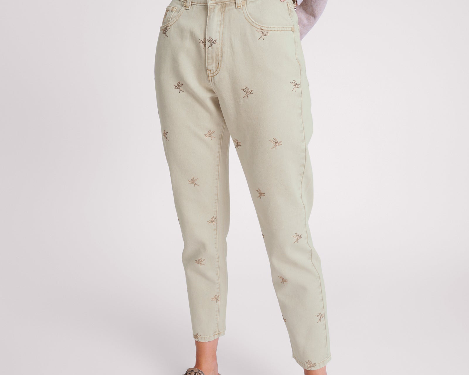 Legends High Waist Mom Fit Denim Jeans - Antique Khaki