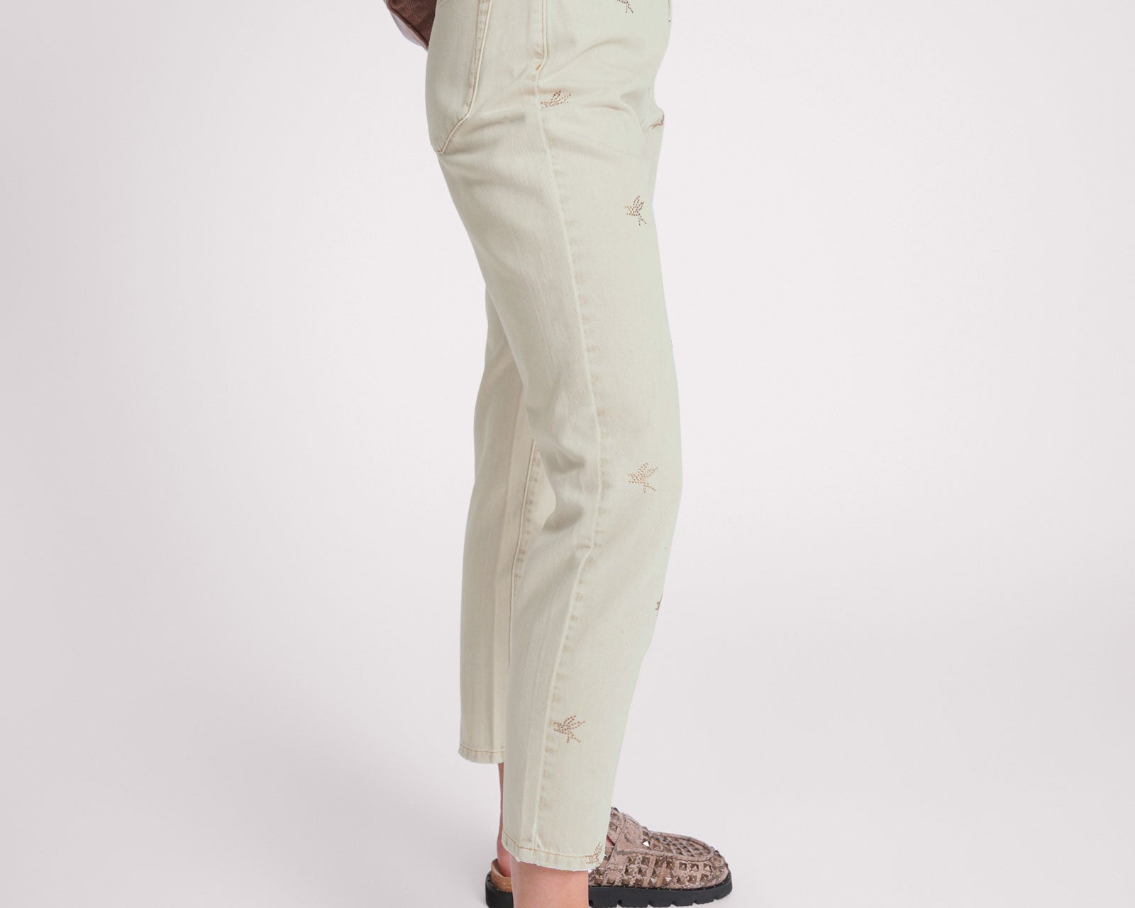 Legends High Waist Mom Fit Denim Jeans - Antique Khaki