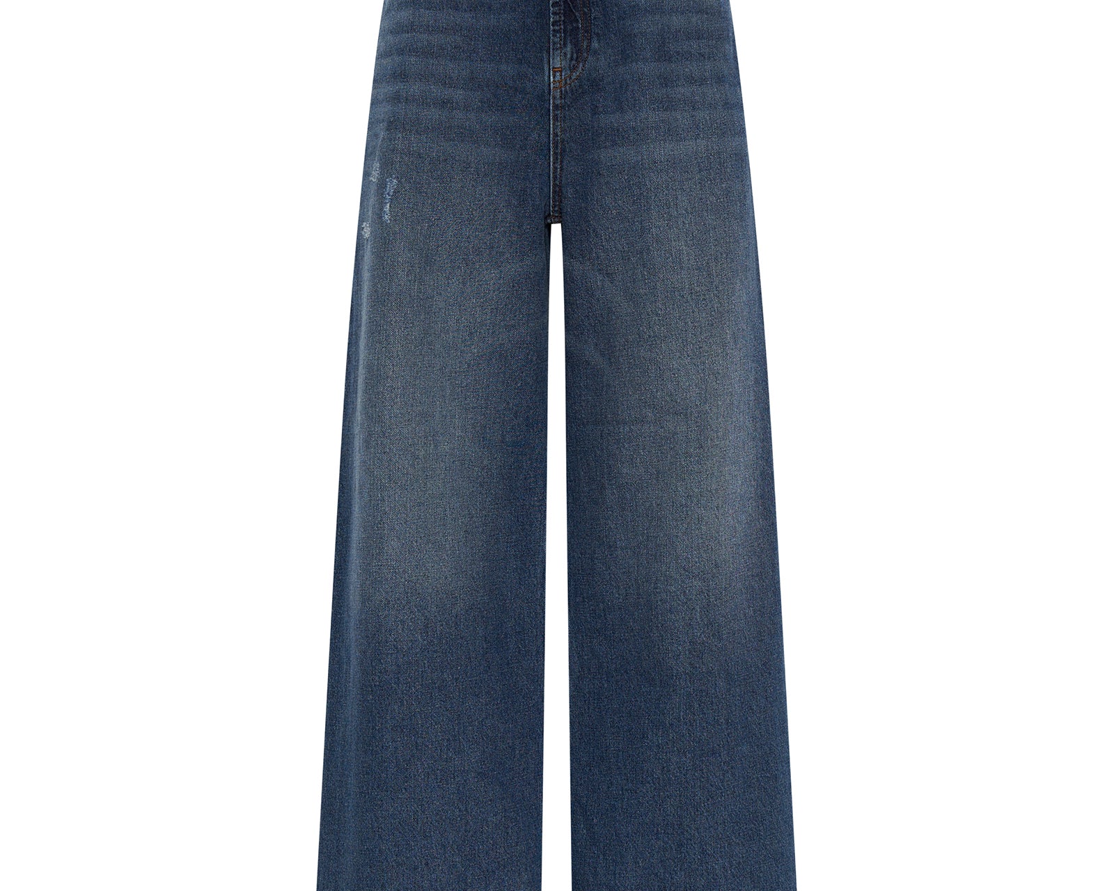 Love Machines Mid Waist Super Wide Leg Denim Jeans - Blue Thunder