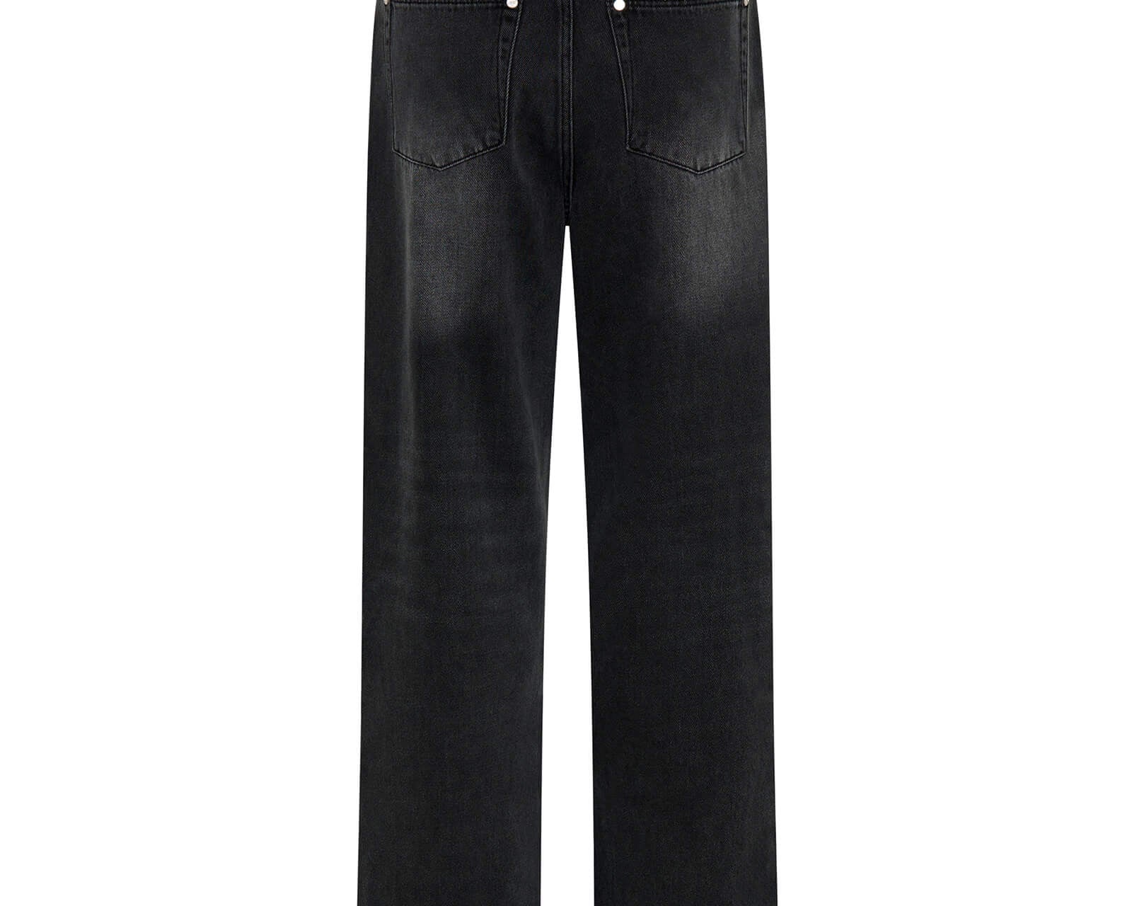 Billie Low Slung Straight Leg Mid Waist Denim Jeans - Faded Black