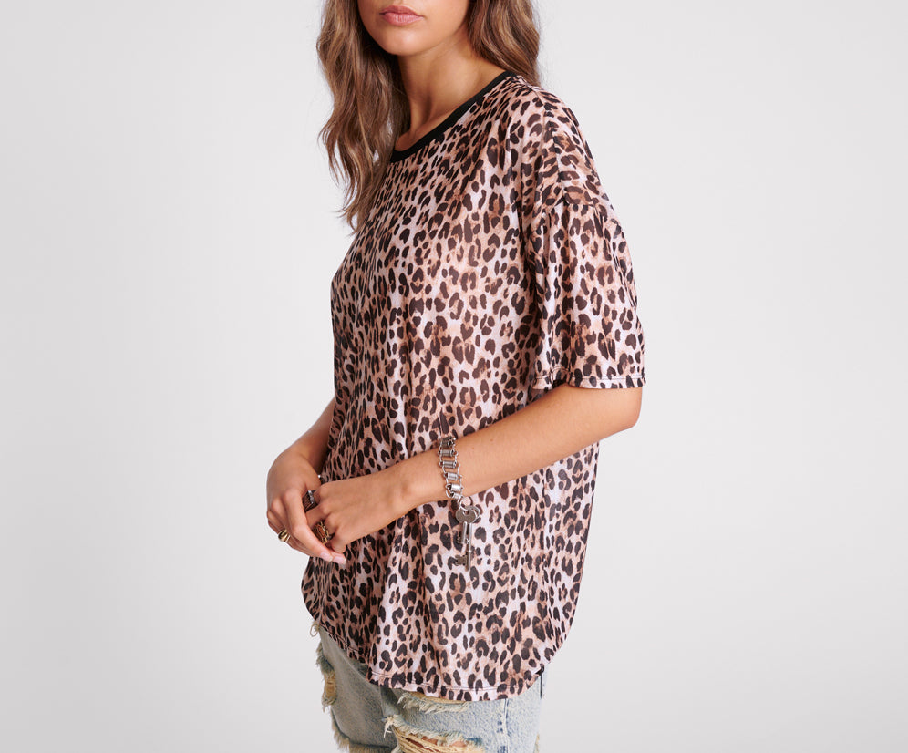 Printed Mesh Tee - Animal