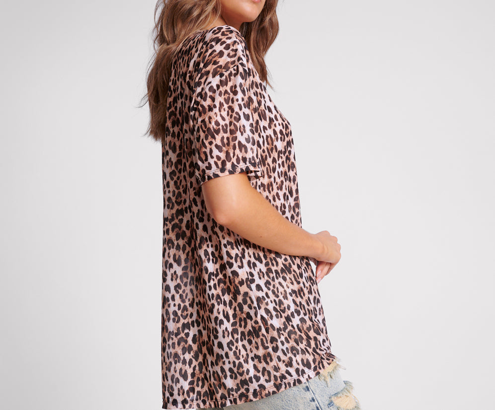 Printed Mesh Tee - Animal