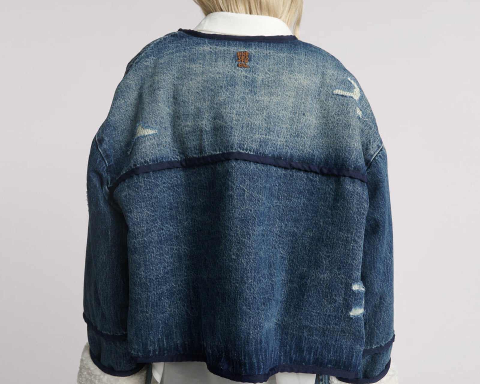 Teddy Cropped Denim Jacket - Boys Club Blue