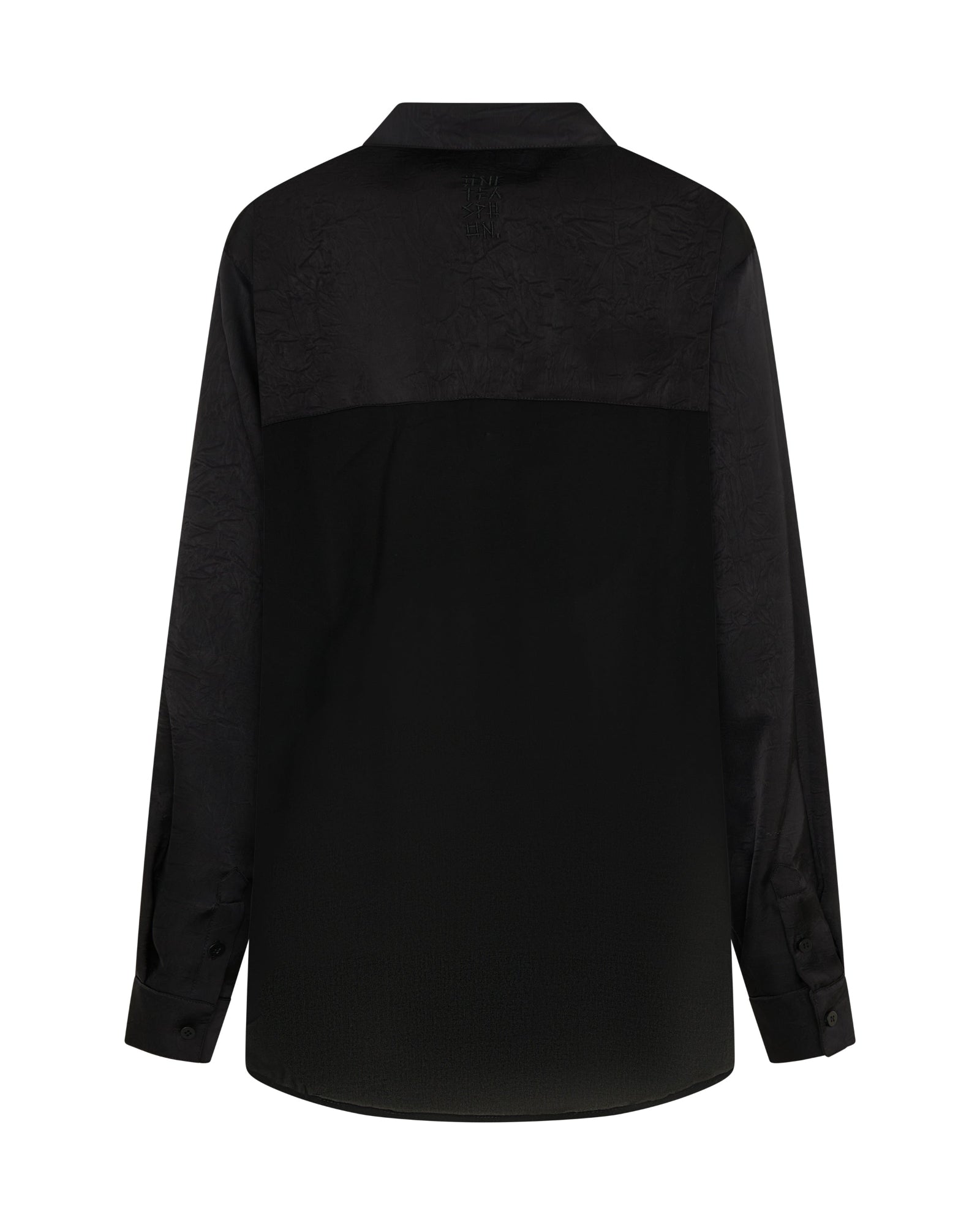 Sheer Panel Tuxedo Shirt - Black | One Teaspoon USA