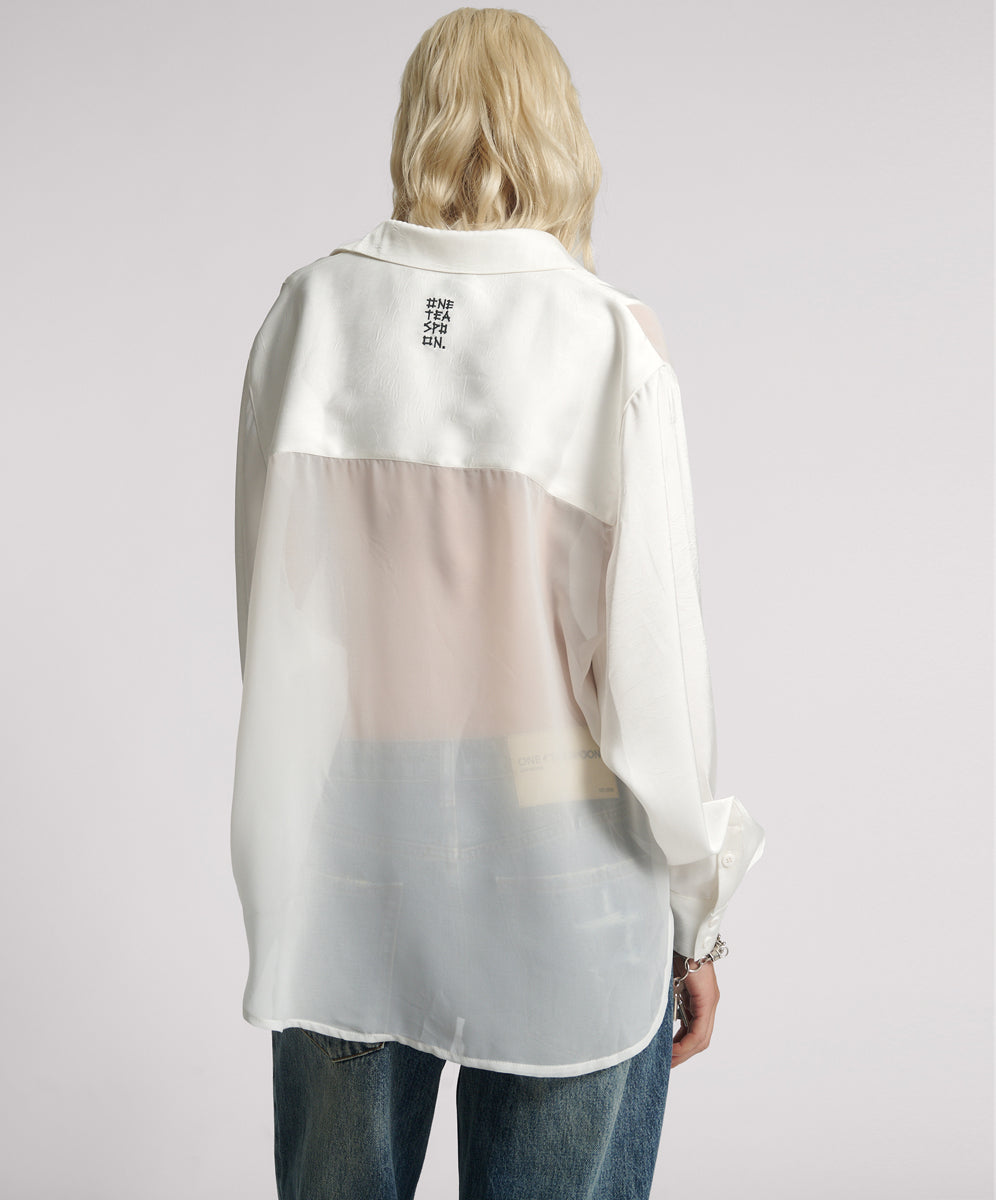 Sheer Tuxedo Shirt - White | One Teaspoon USA Sheer Tuxedo Shirt - White | One Teaspoon USA