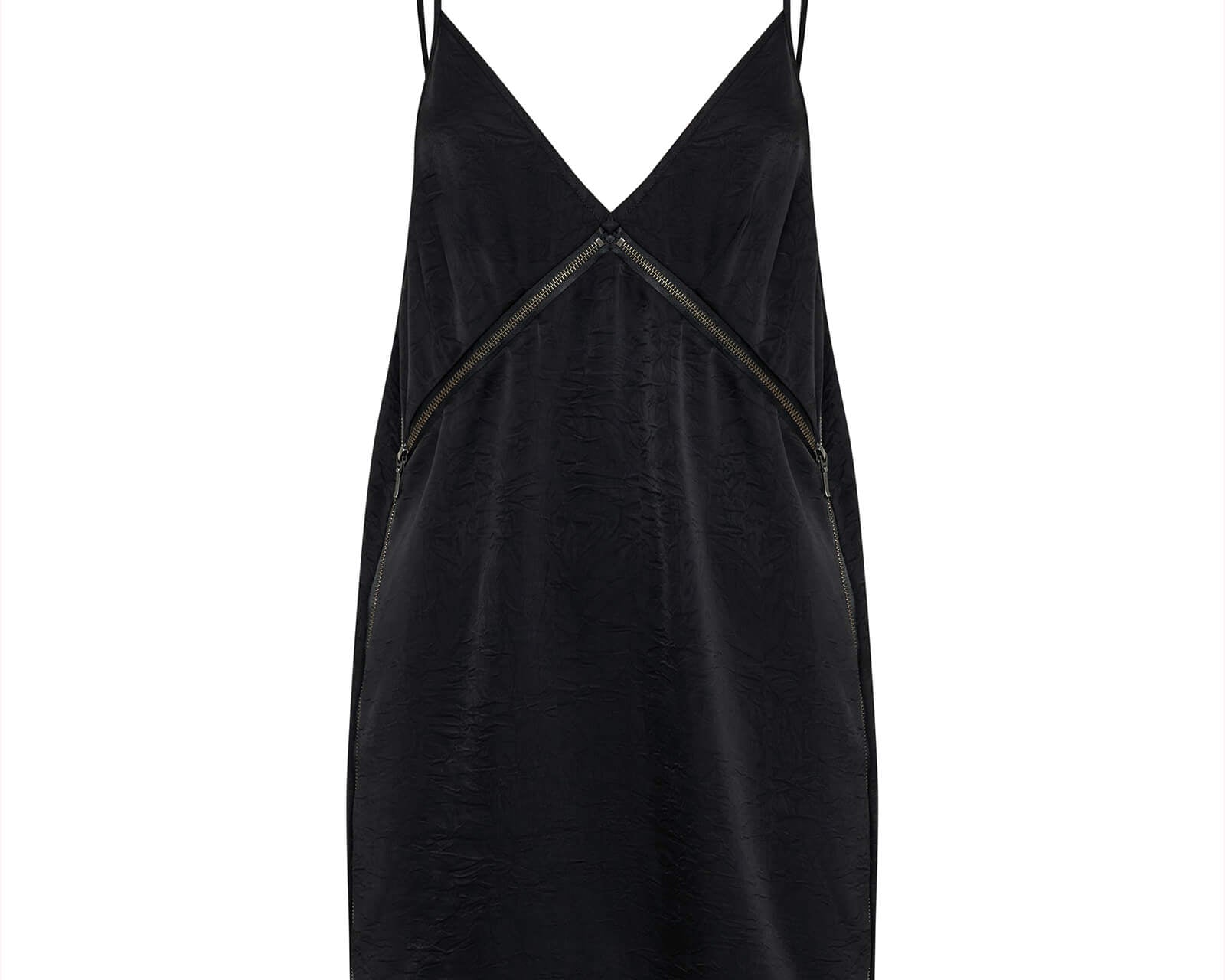 Courtney Zipped Up Satin Slip Mini Dress - Black | One Teaspoon USA Courtney Zipped Up Satin Slip Mini Dress - Black | One Teaspoon USA
