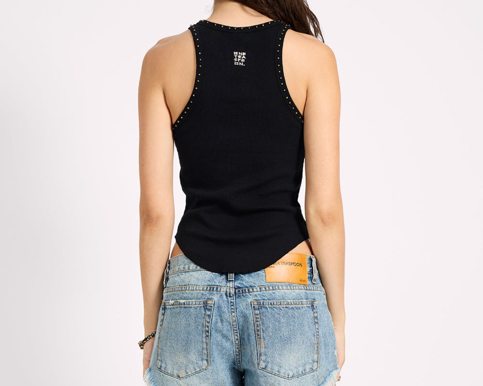 Hand Beaded Ramone Tank - Black