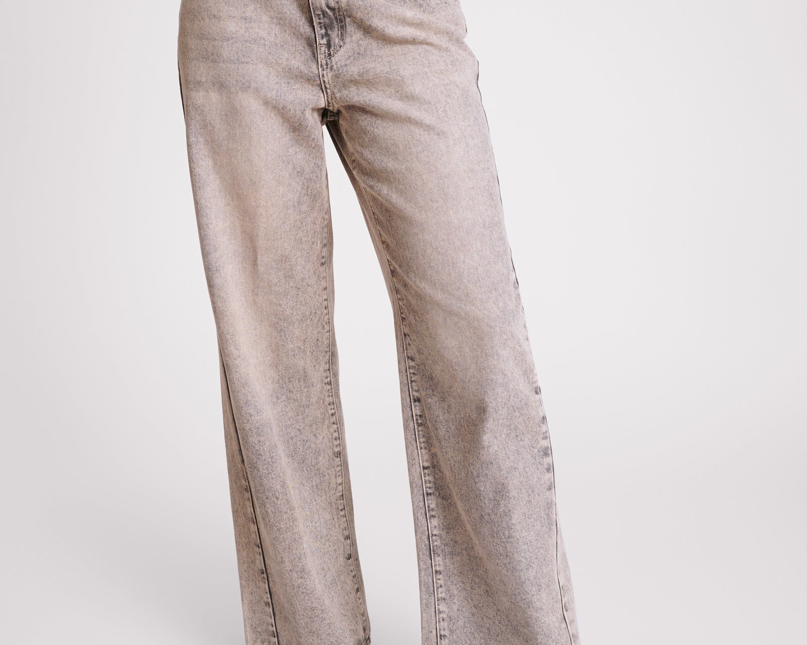 Jackson Mid Waist Wide Leg Denim Jeans - Dusty Smoke