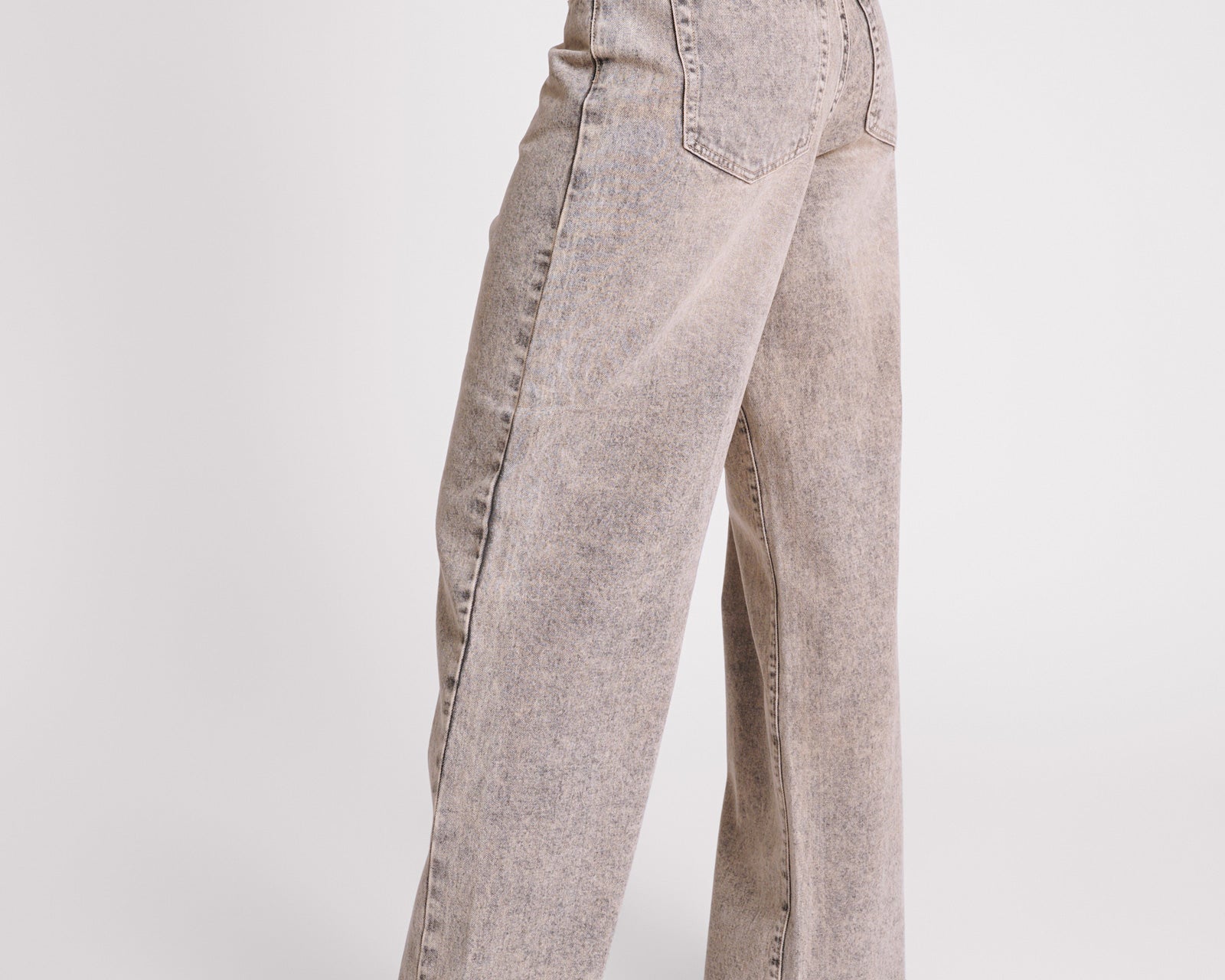Jackson Mid Waist Wide Leg Denim Jeans - Dusty Smoke