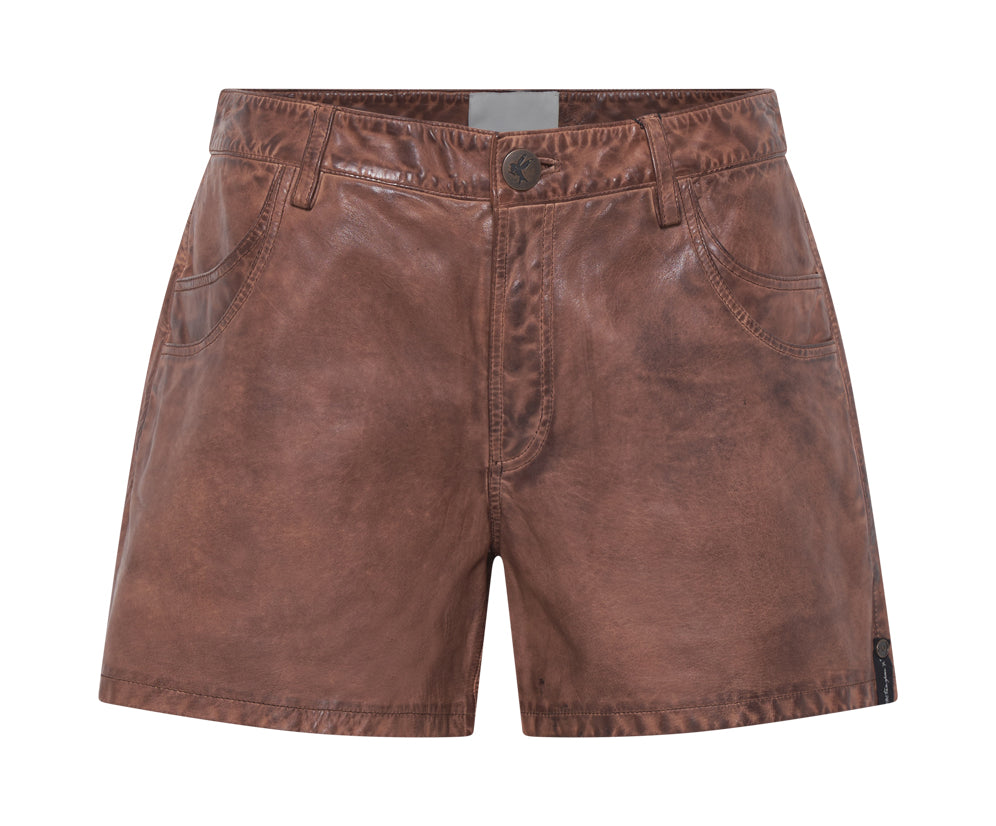 VINTAGE BROWN LEATHER SHORTS