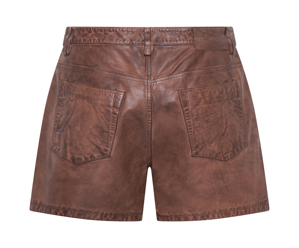 VINTAGE BROWN LEATHER SHORTS