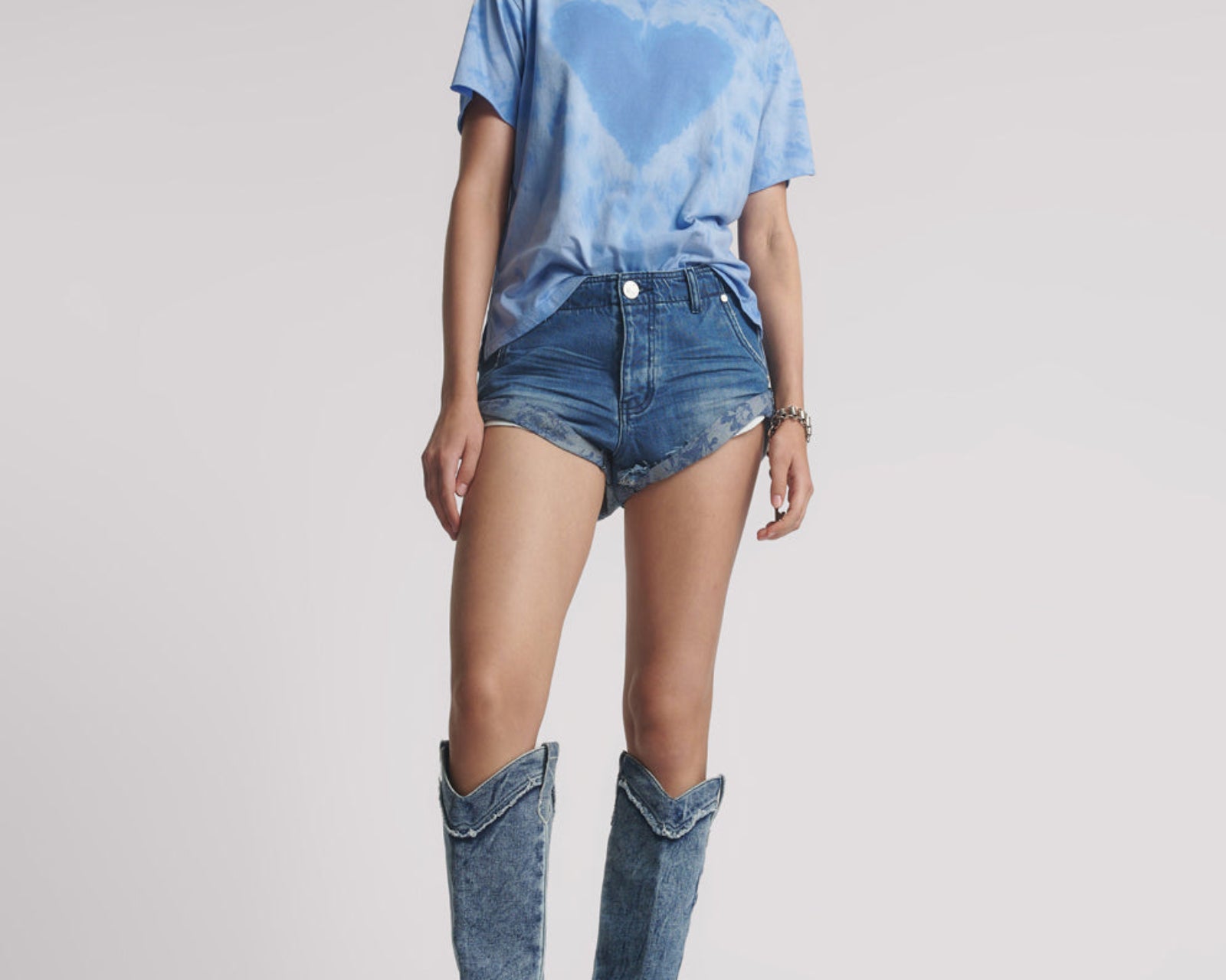 Sailors Low Waist Denim Shorts - Rosewood