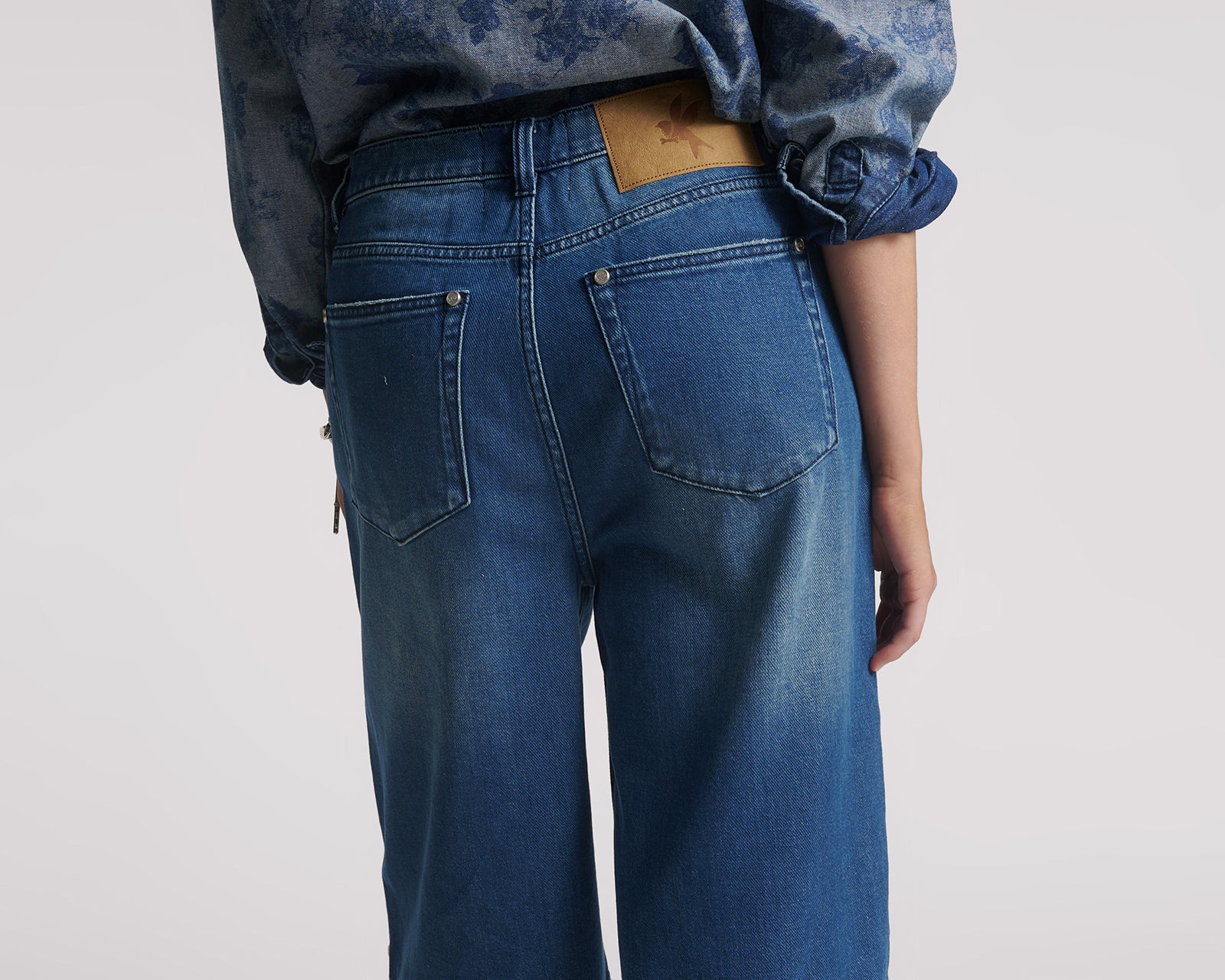 Beastie Low Waist Wide Leg Denim Shorts in Rosewood