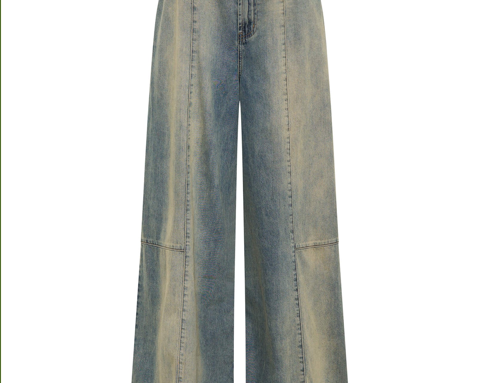 Palazzo Mid Waist Denim Jeans - Blue Sand Chambray