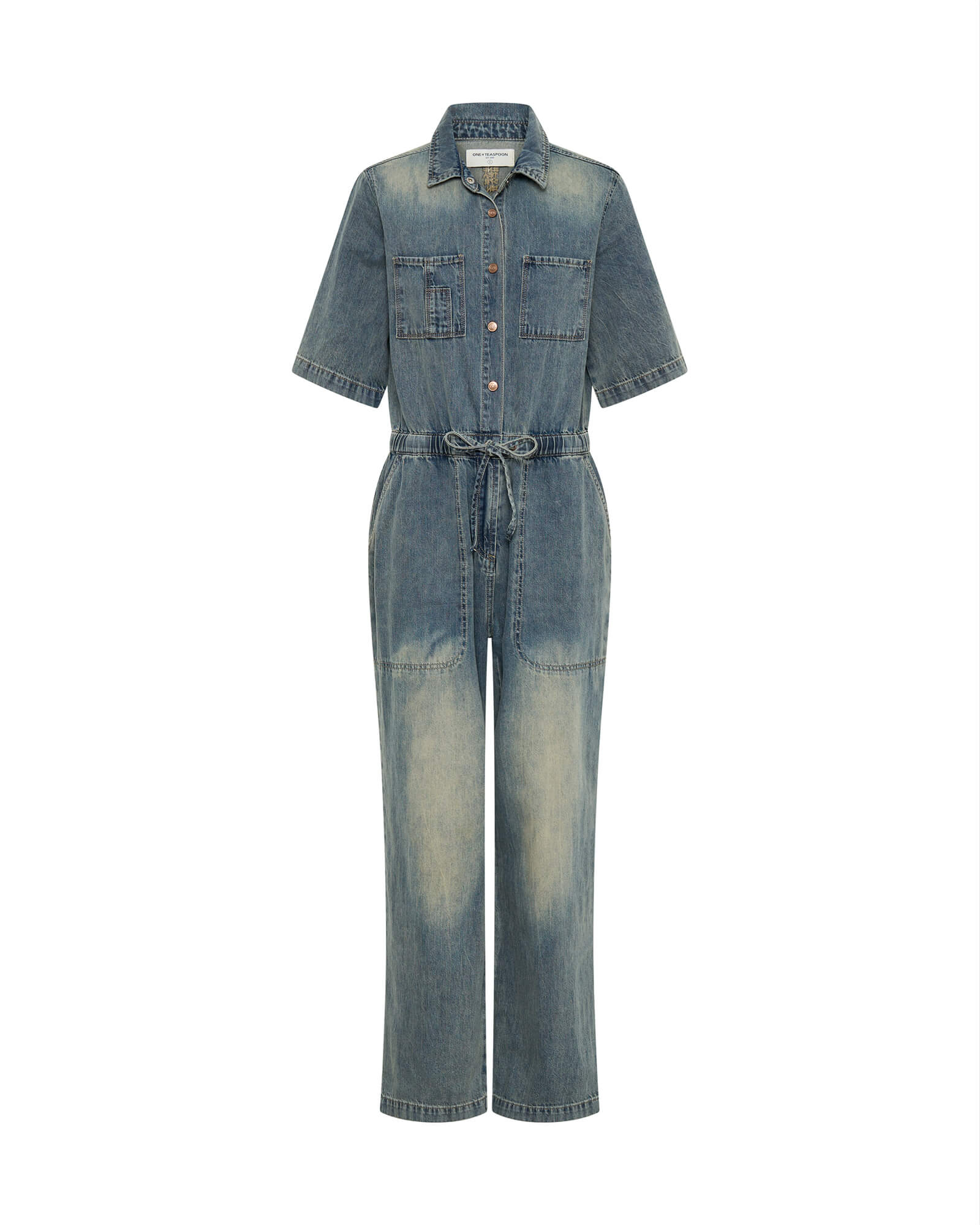 andmary ♡ Nicola ribbon denim allinone ANDMARY】Nicola ribbon denim allinone