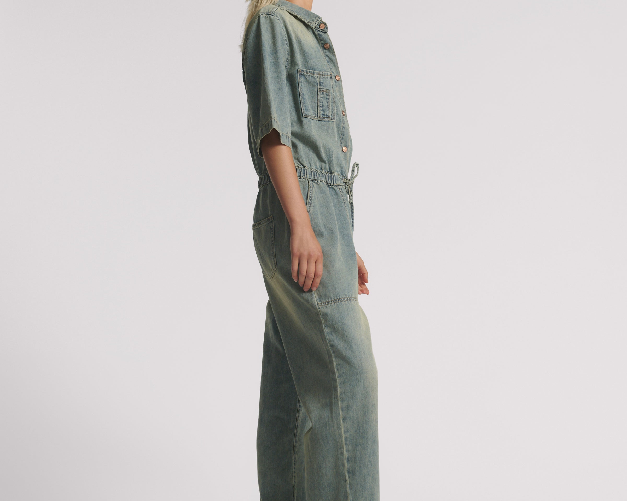 Veronica Denim Jumpsuit - Blue Sand