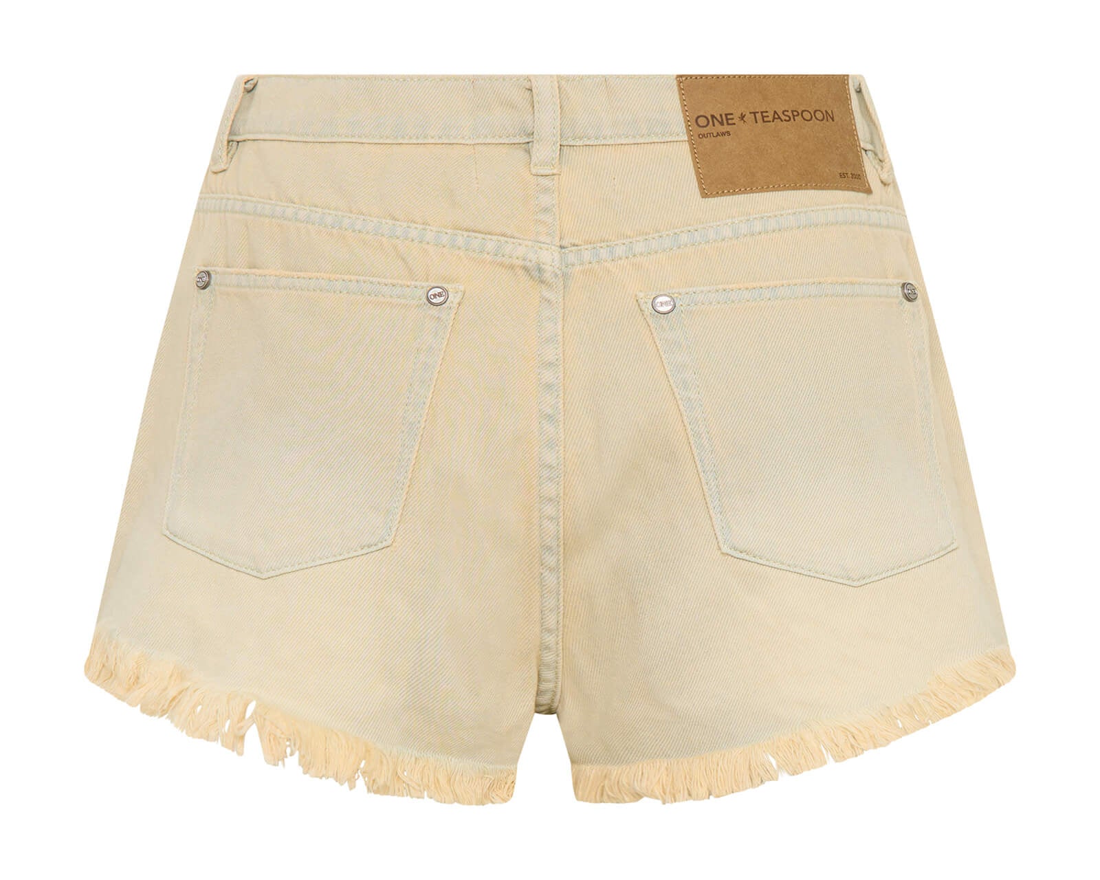 Outlaws Low Waist Mid Length Denim Shorts - Sunkissed Cream