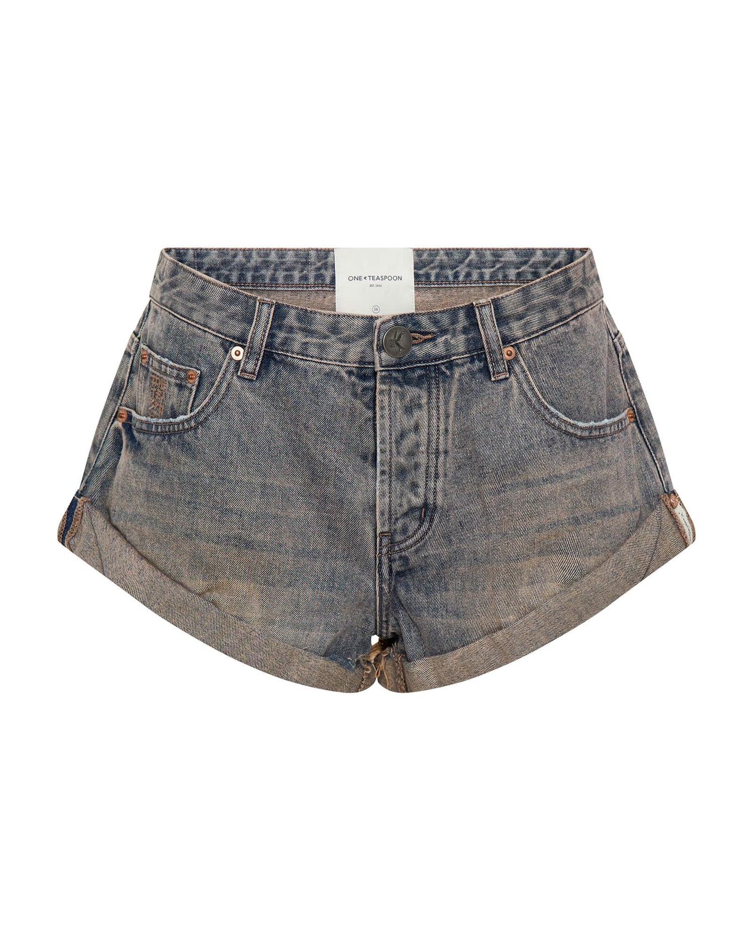 Women's Short Length Denim Shorts Bandits Low Waist Denim Shorts - Island Blue
