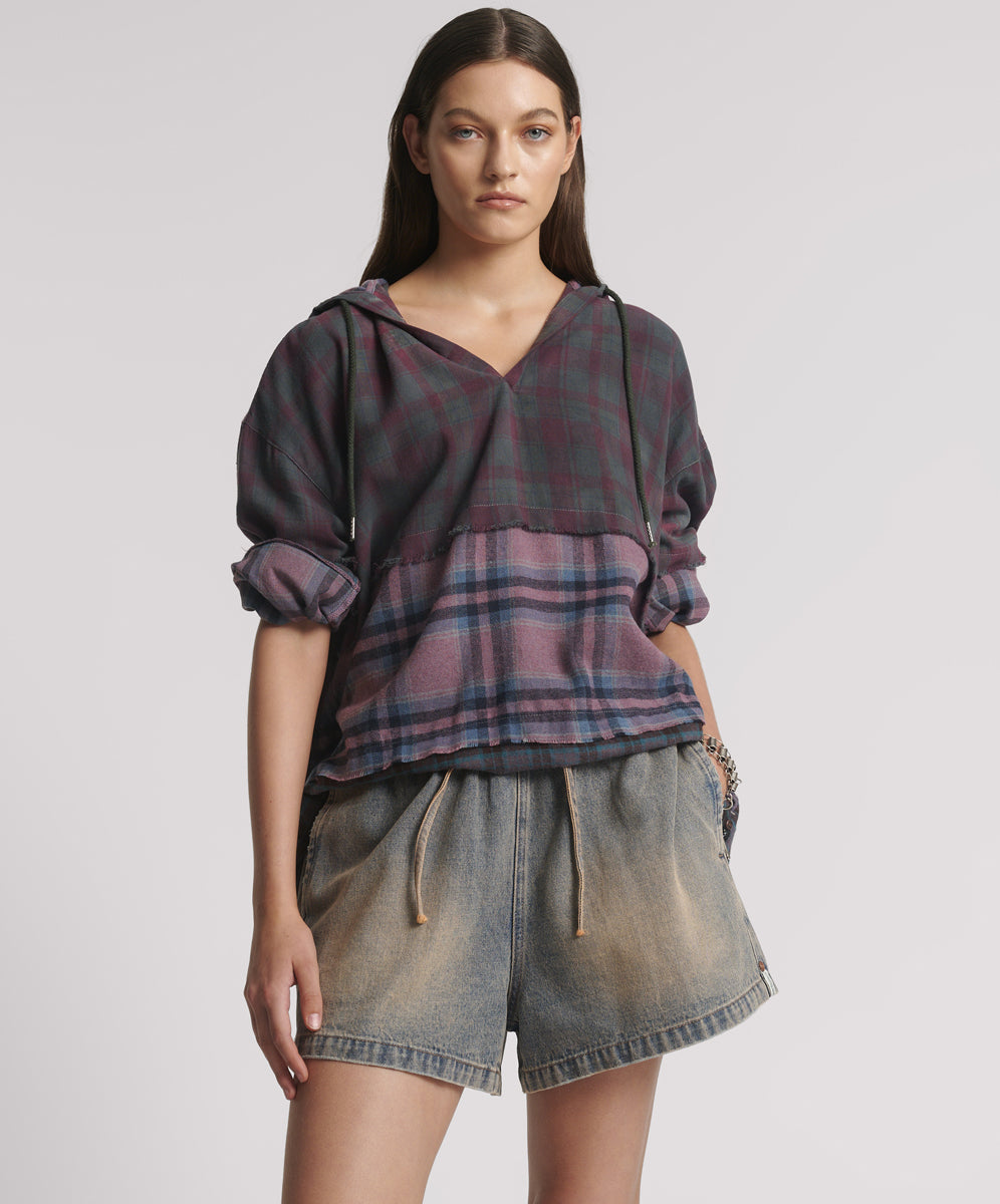 Boxer Low Waist Denim Shorts - Island Blue | One Teaspoon USA