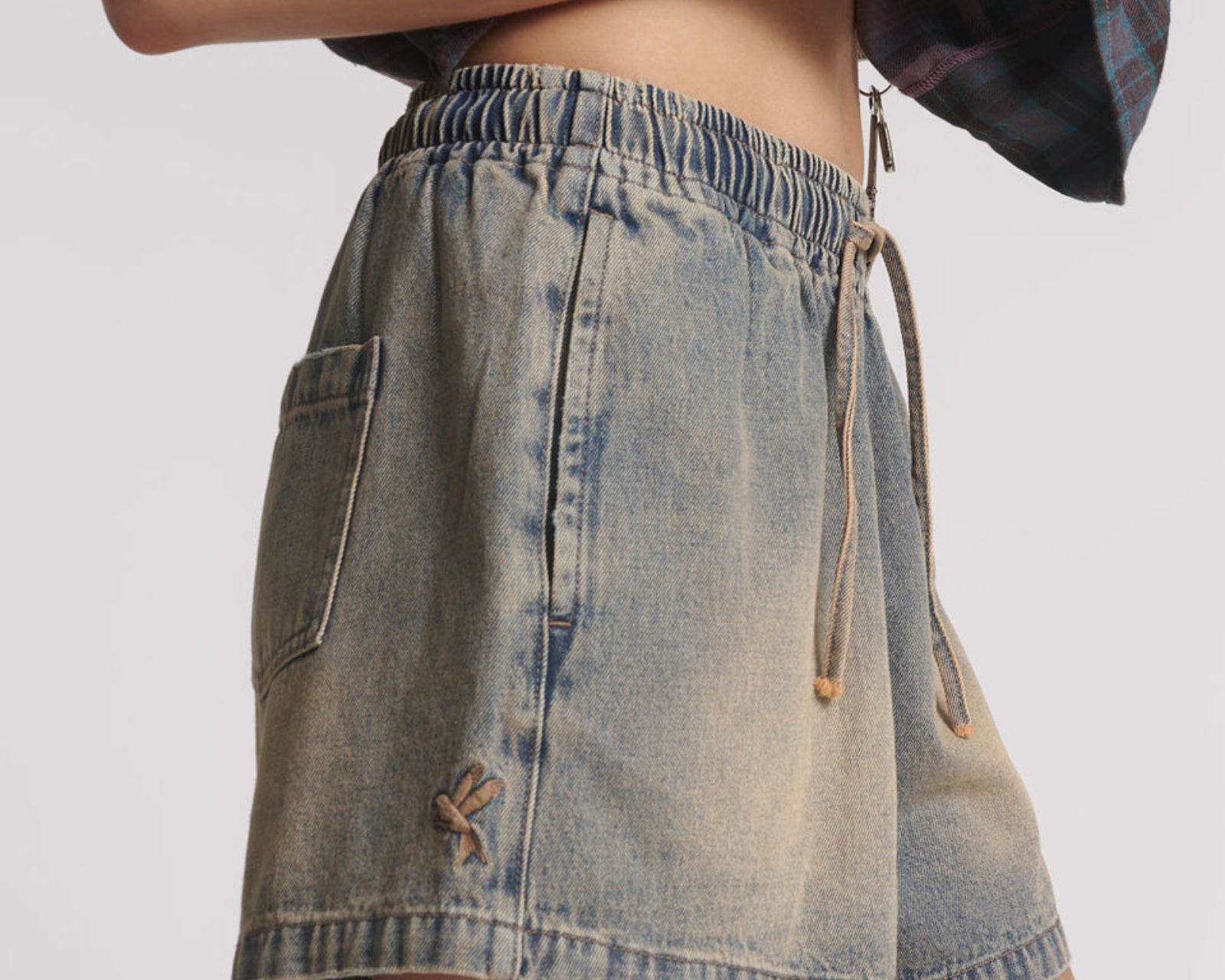 Boxer Low Waist Denim Shorts - Island Blue